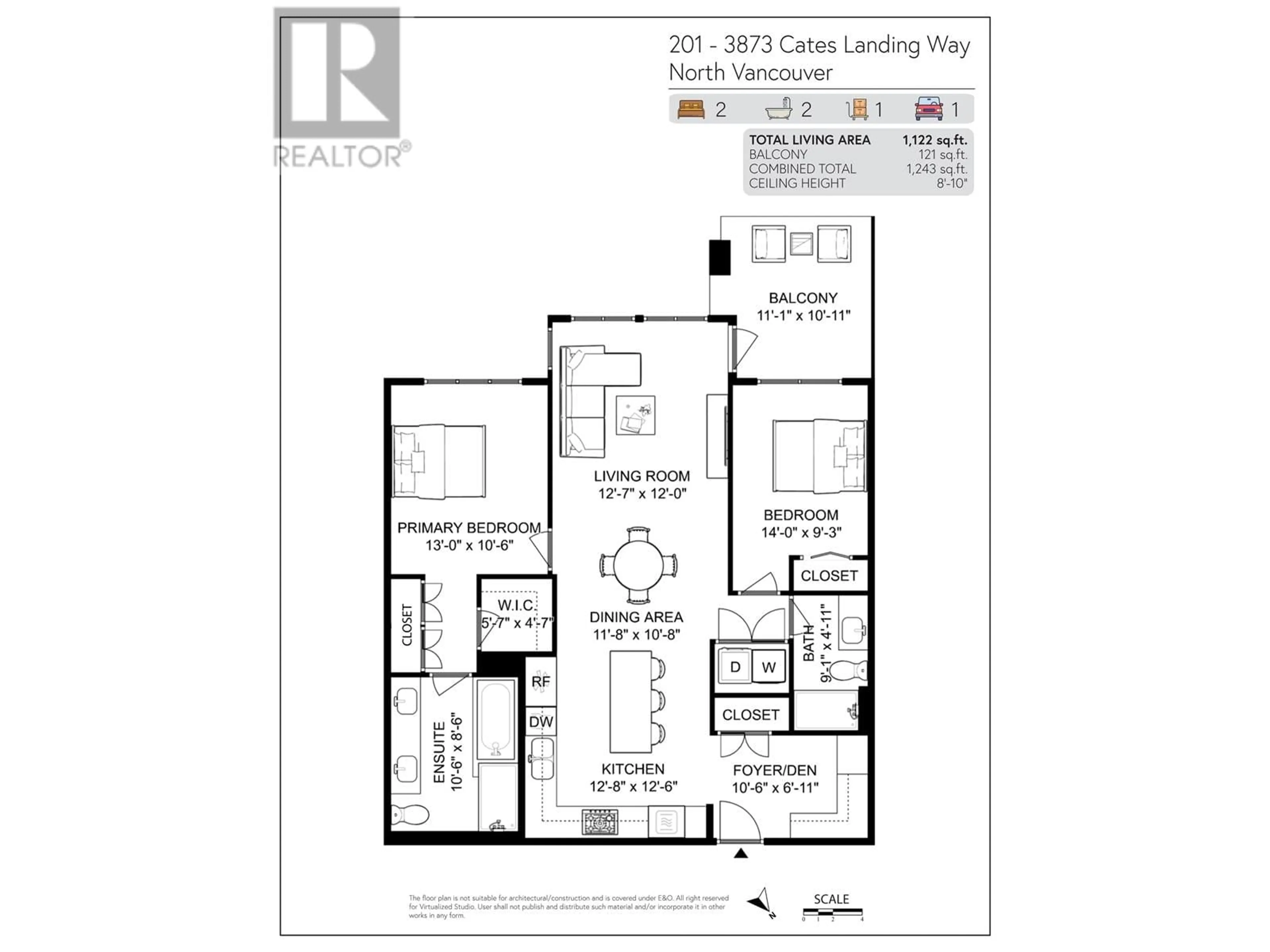 Floor plan for 201 3873 CATES LANDING WAY, North Vancouver British Columbia V7G0A6