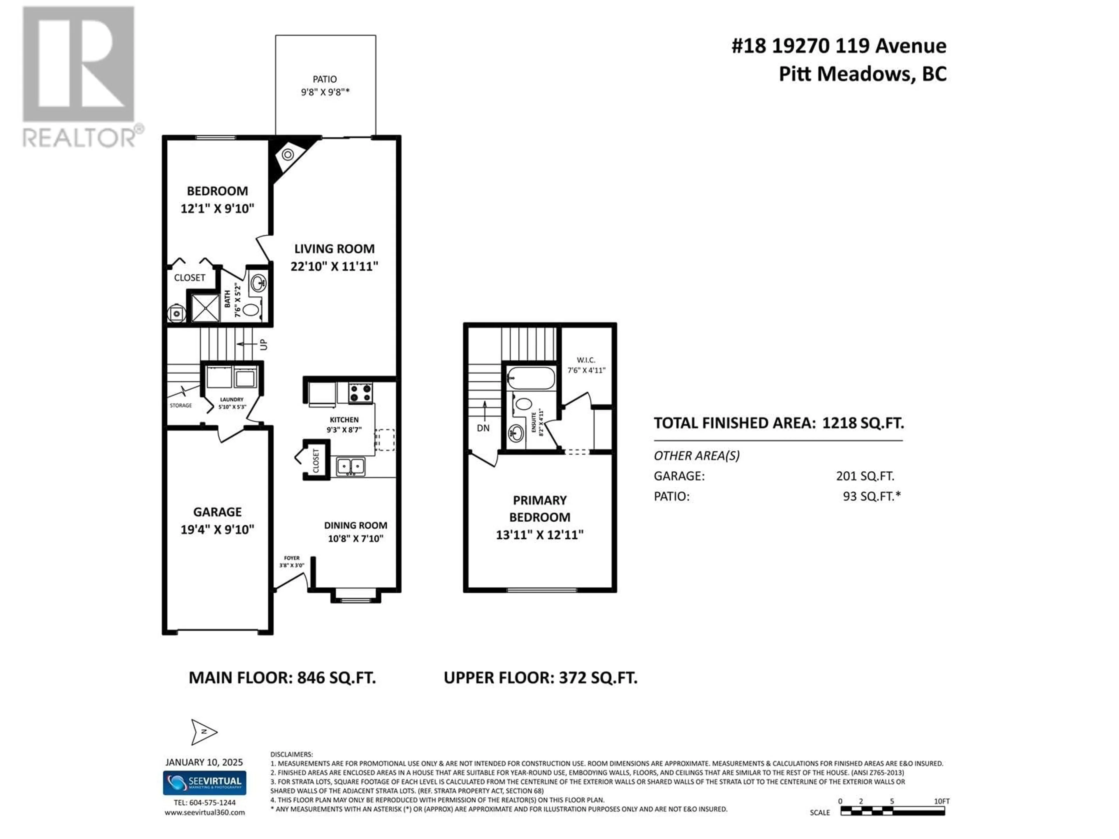 Floor plan for 18 19270 119 AVENUE, Pitt Meadows British Columbia V3Y2J8