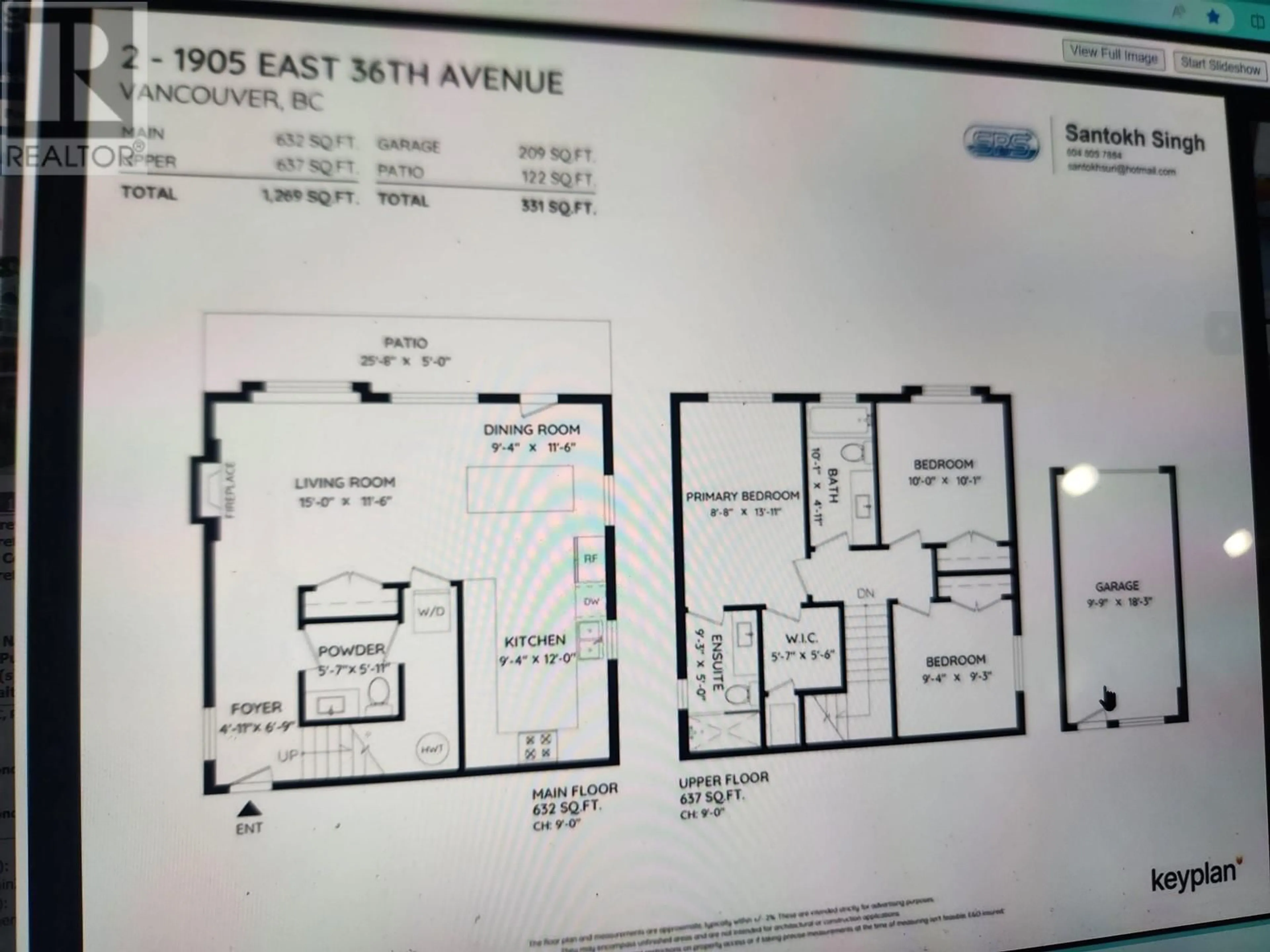 Floor plan for 2 1905 E 36TH AVENUE, Vancouver British Columbia V5P1C7