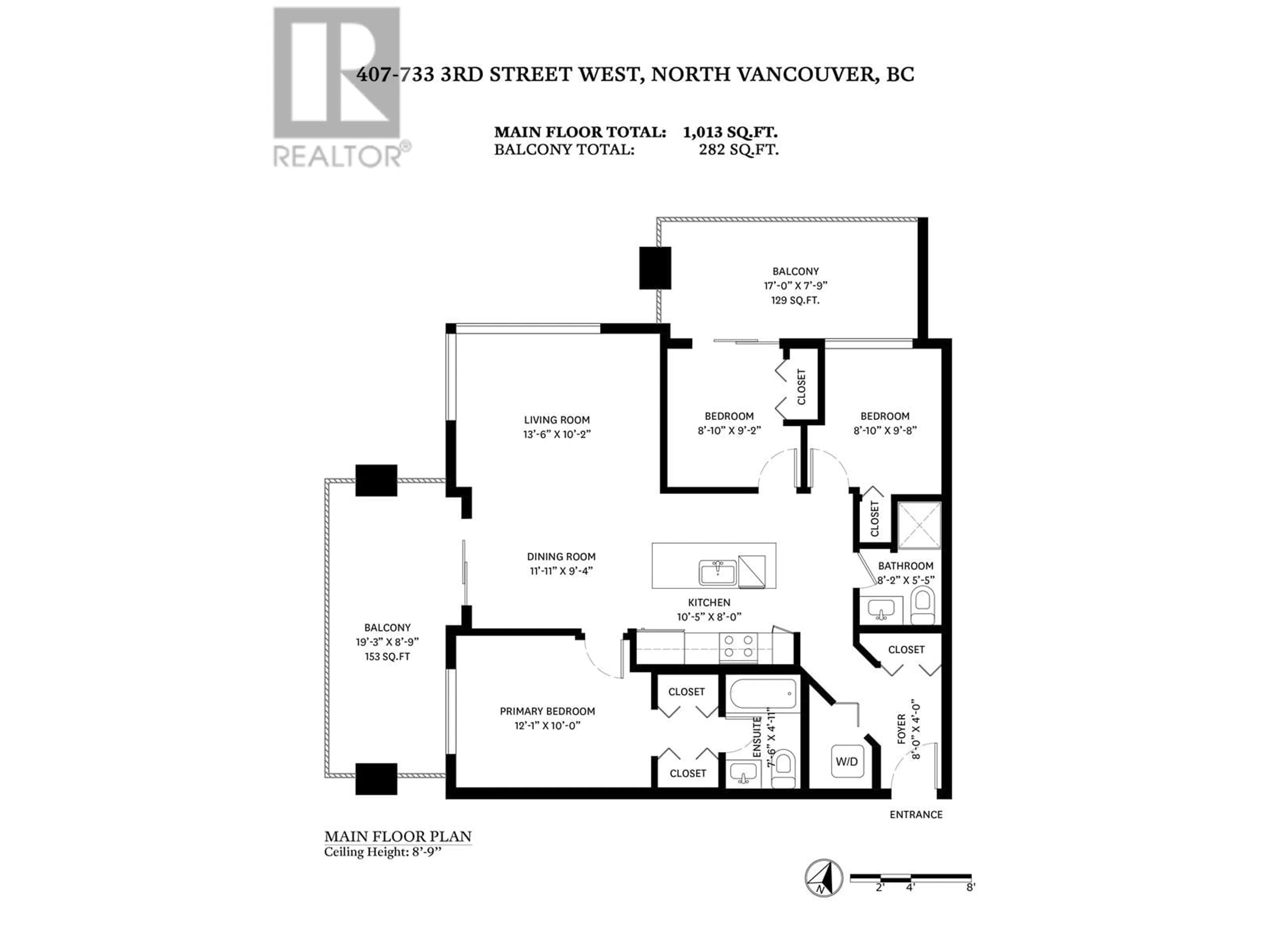 Floor plan for 407 733 W 3RD STREET, North Vancouver British Columbia V7M0C8