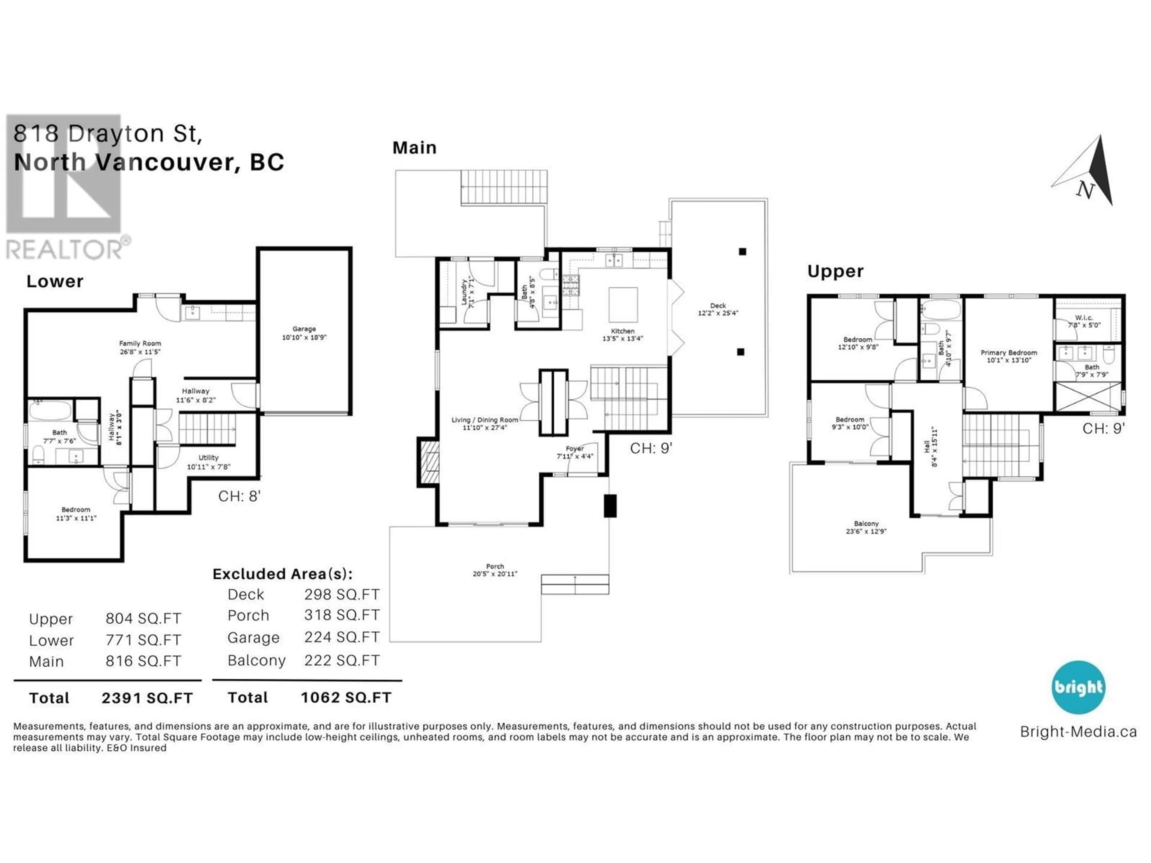 Floor plan for 818 DRAYTON STREET, North Vancouver British Columbia V5L4E2