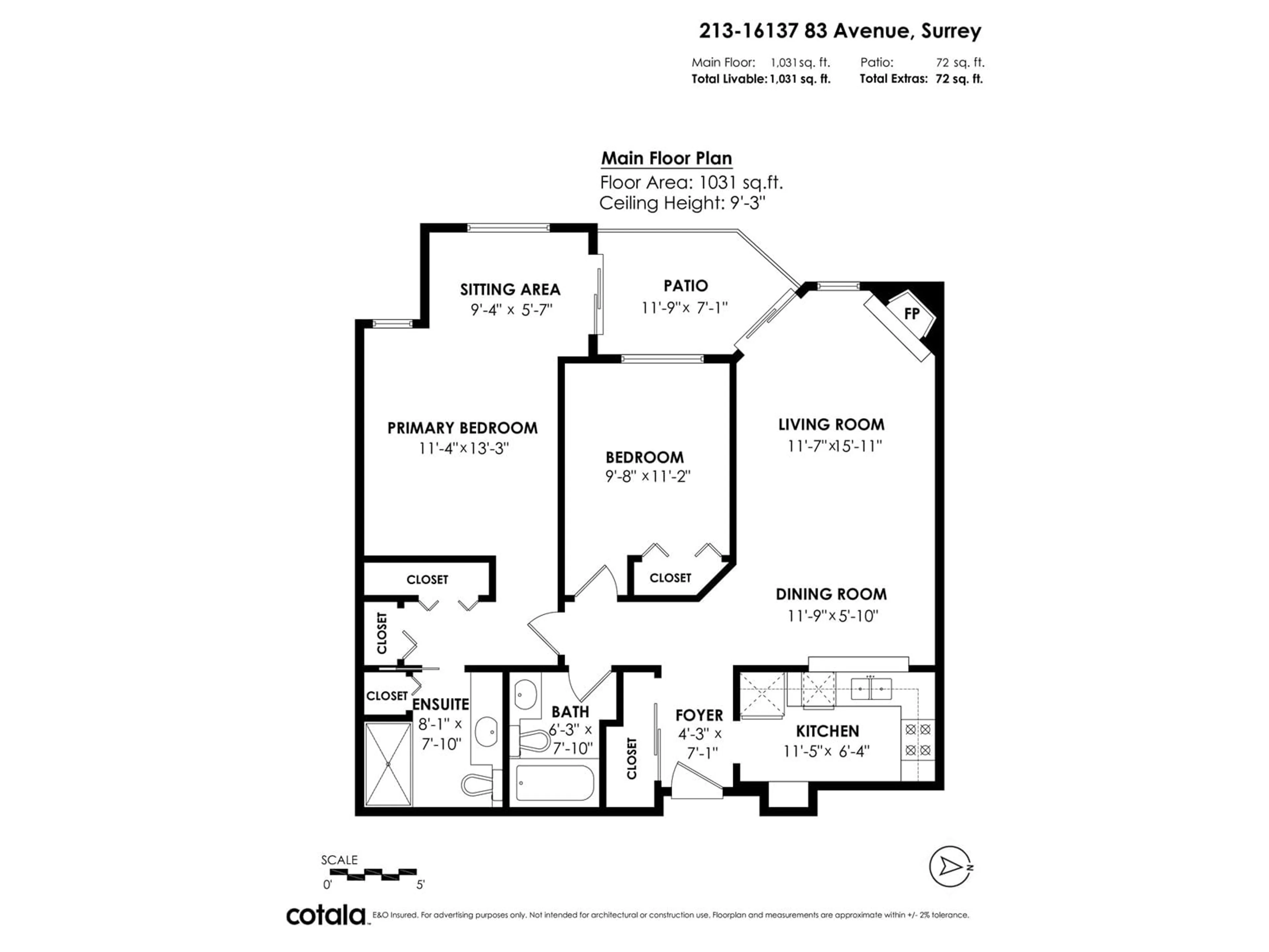 Floor plan for 213 16137 83 AVENUE, Surrey British Columbia V3S8S7