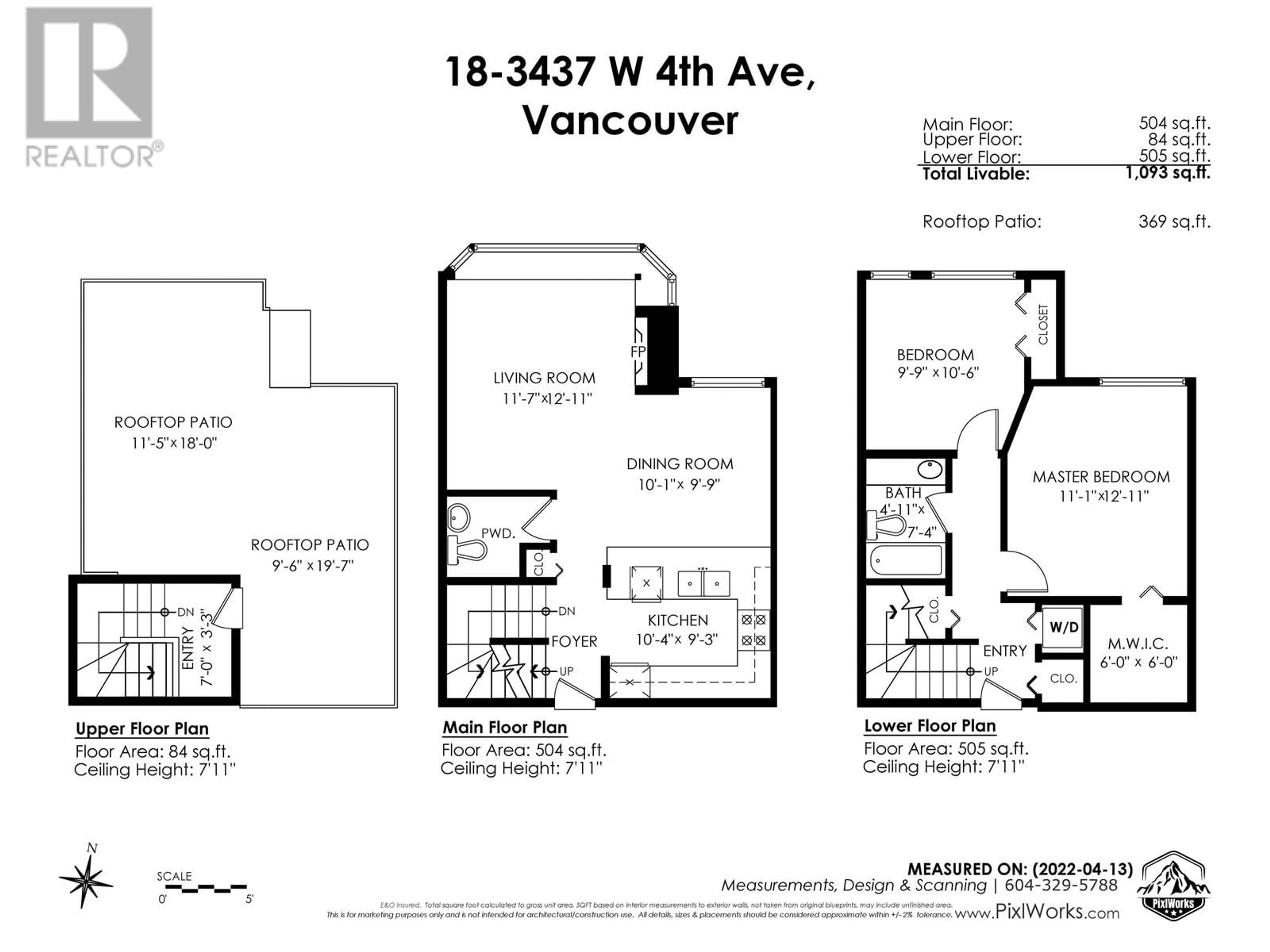 Floor plan for 18 3437 W 4TH AVENUE, Vancouver British Columbia V6R1N7