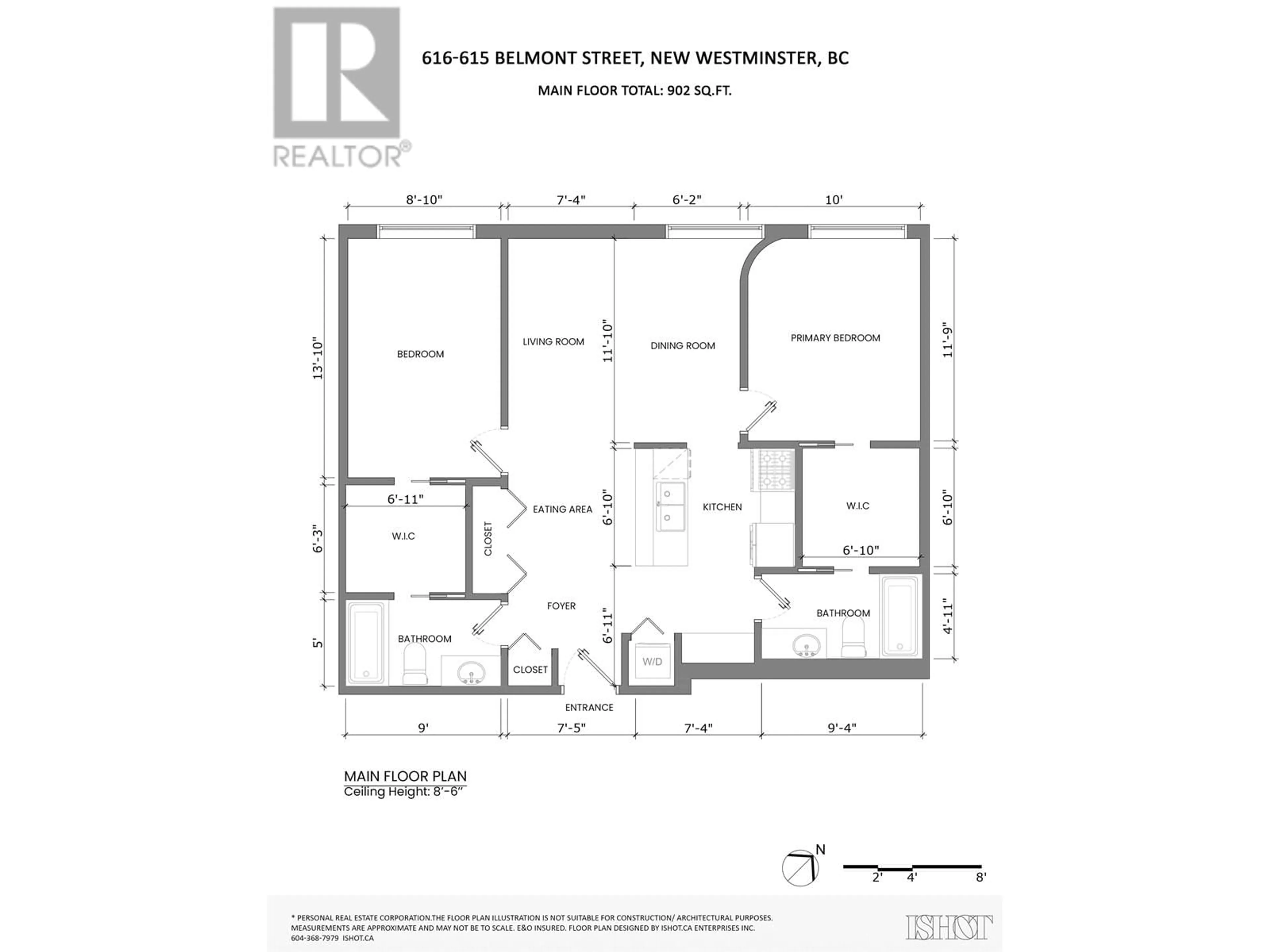 Floor plan for 616 615 BELMONT STREET, New Westminster British Columbia V3M6A1