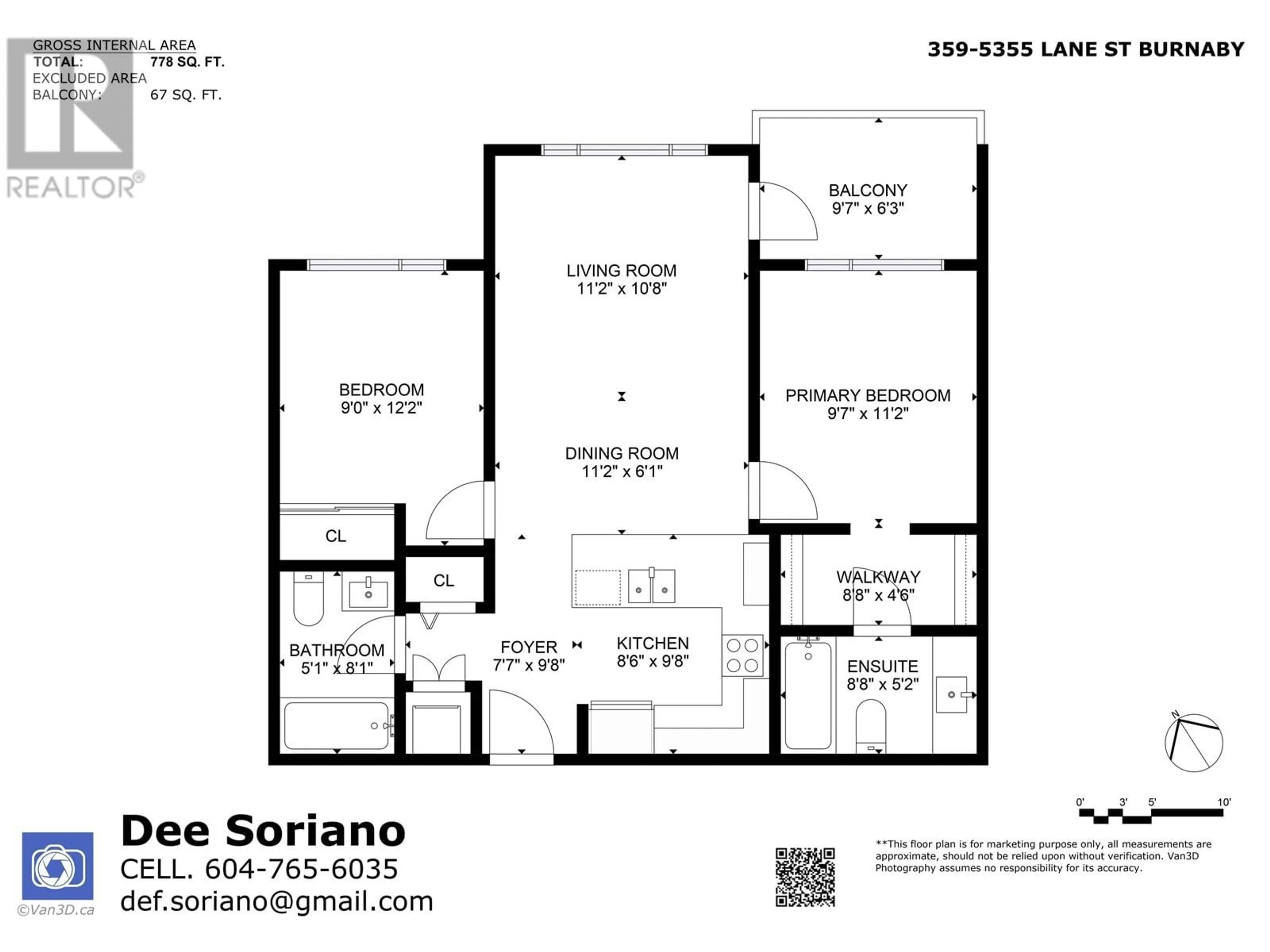 Floor plan for 359 5355 LANE STREET, Burnaby British Columbia V5H0H1