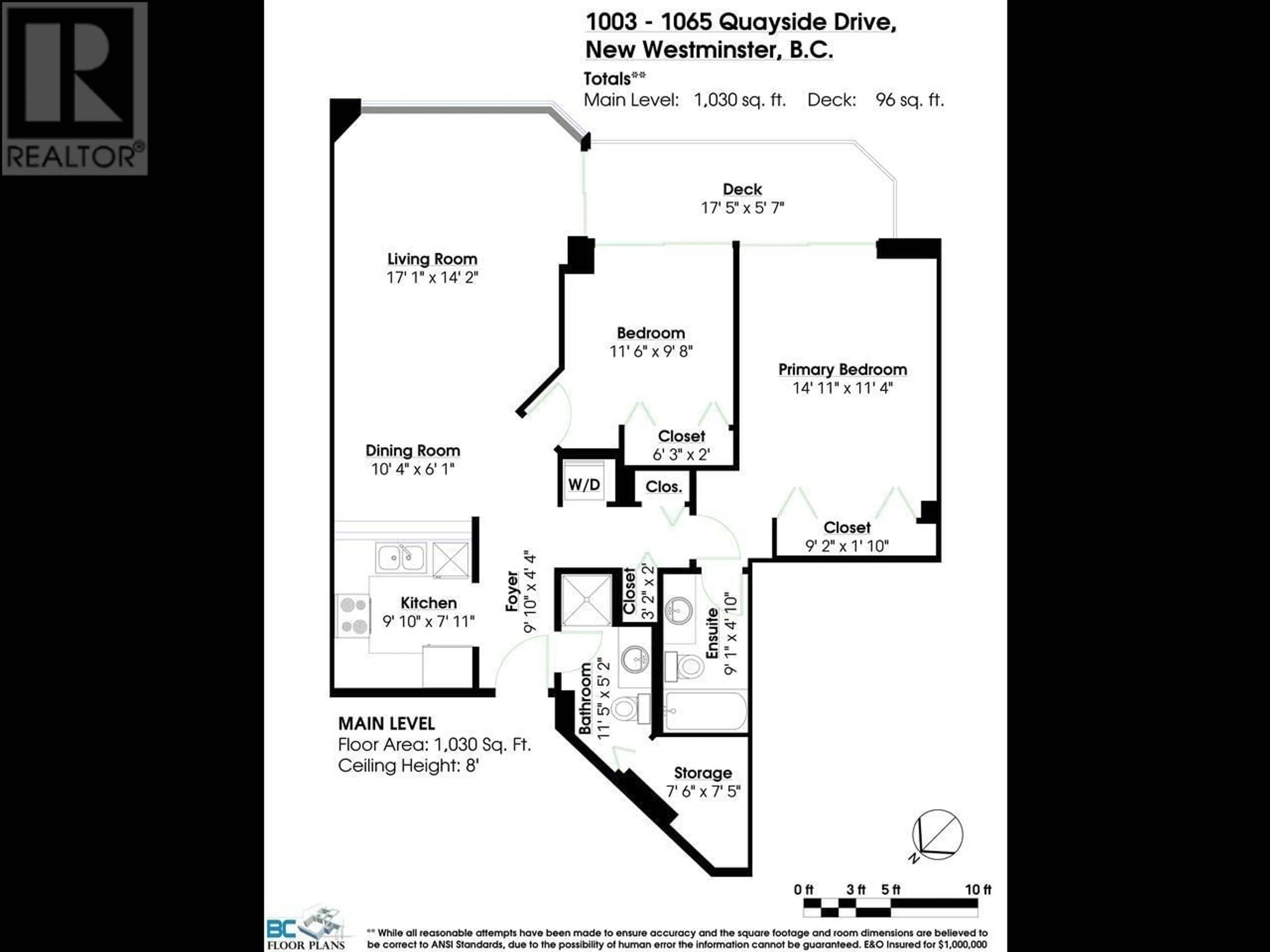 Floor plan for 1003 1065 QUAYSIDE DRIVE, New Westminster British Columbia V3M1C5