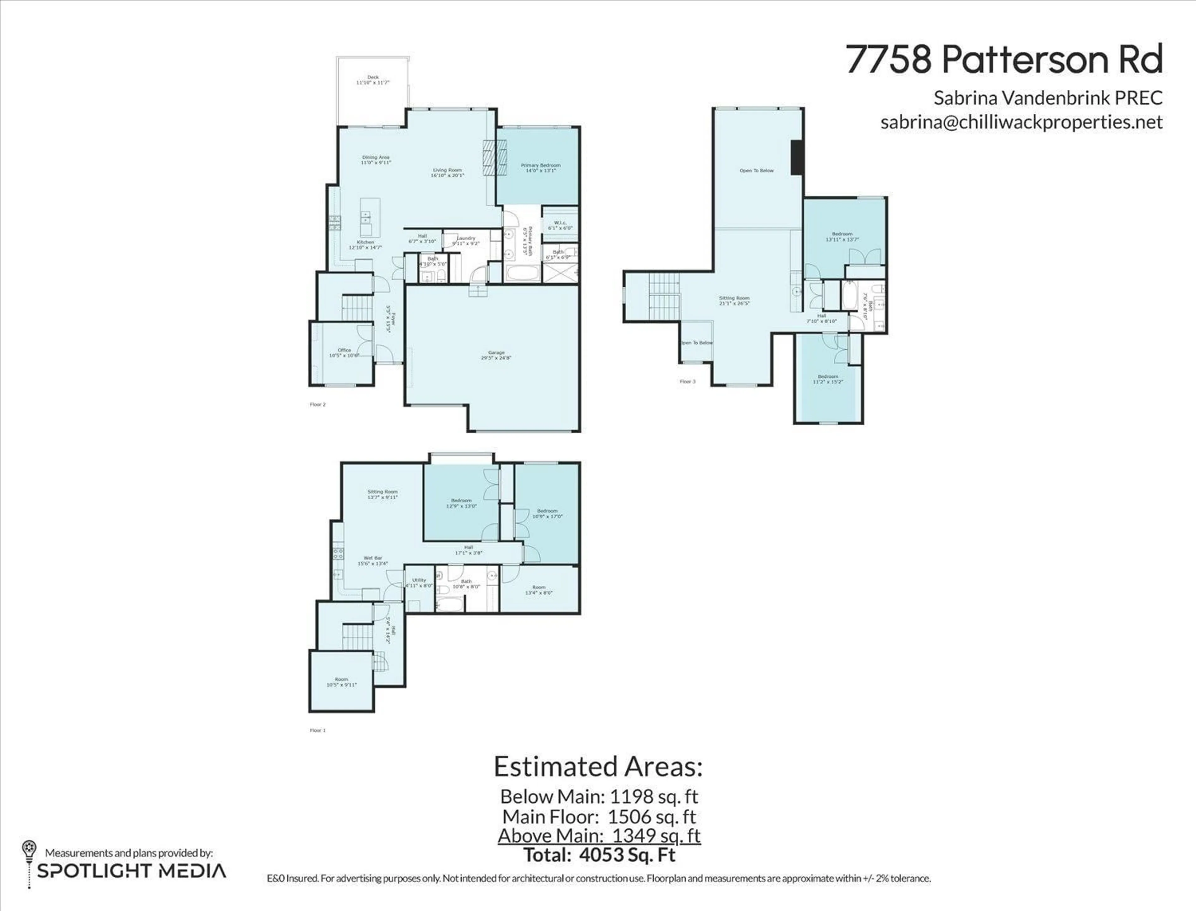 Floor plan for 7758 PATTERSON ROAD, Chilliwack British Columbia V4Z1J6