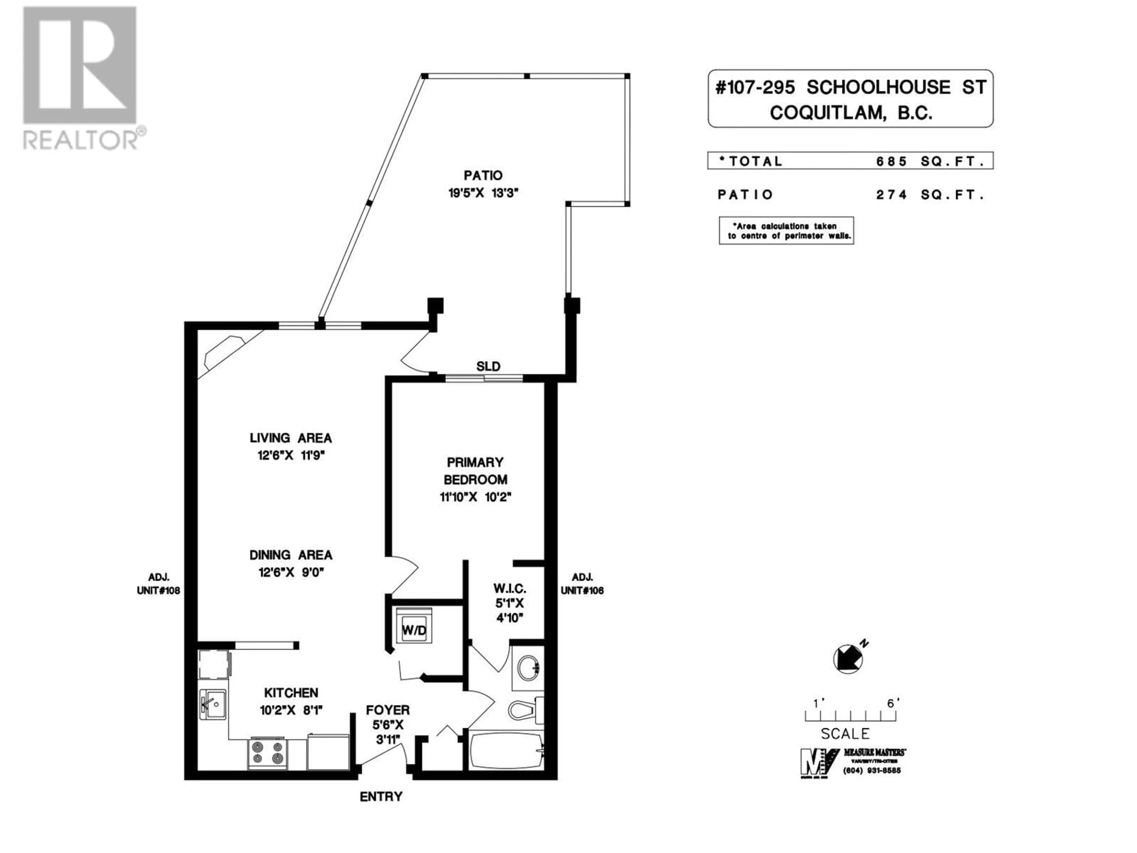 Floor plan for 107 295 SCHOOLHOUSE STREET, Coquitlam British Columbia V3R6X5