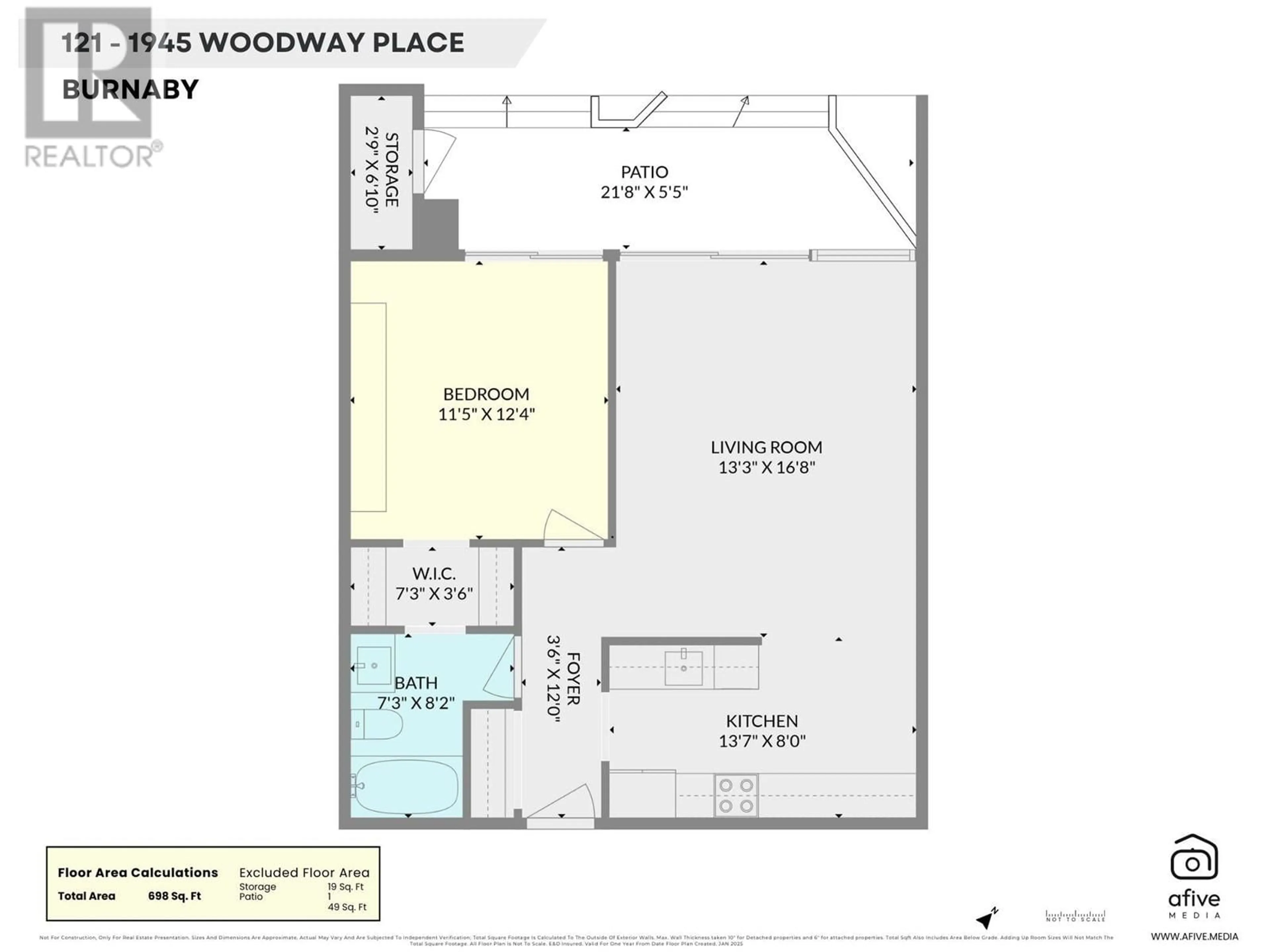 Floor plan for 121 1945 WOODWAY PLACE, Burnaby British Columbia V5B4S4