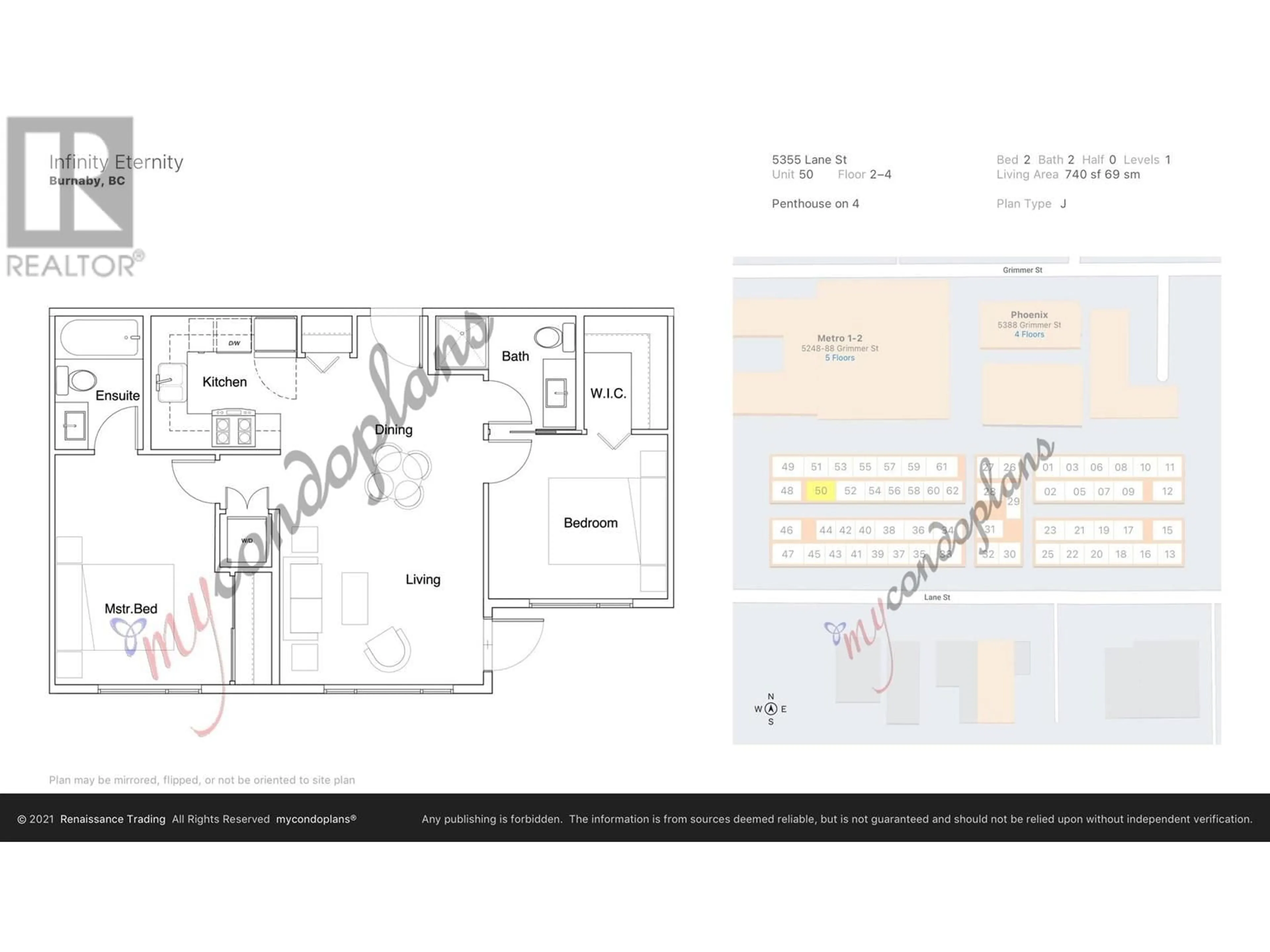 Floor plan for Ph50 5355 LANE STREET, Burnaby British Columbia V5H0H1