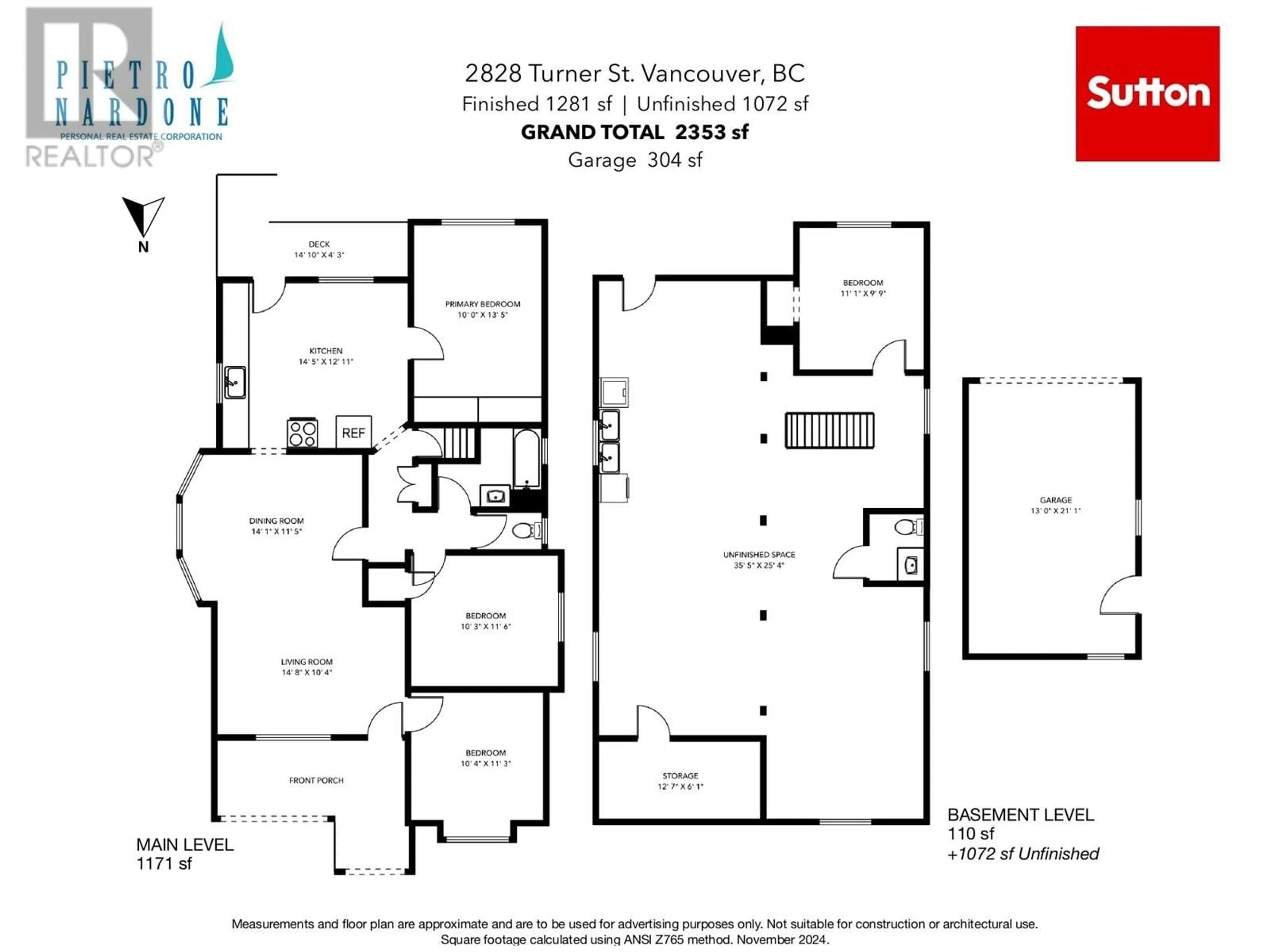 Floor plan for 2828 TURNER STREET, Vancouver British Columbia V5K2G5