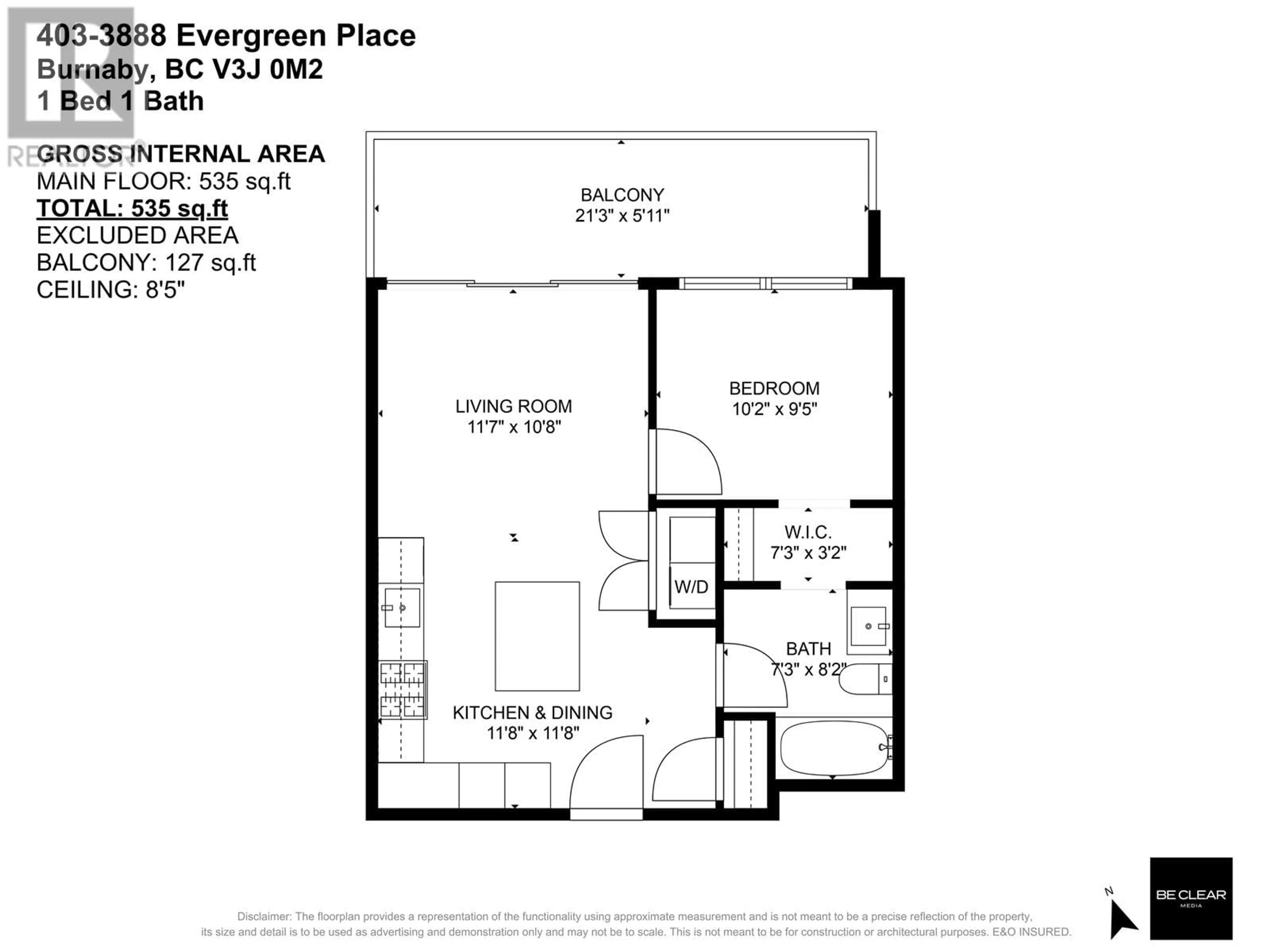 Floor plan for 403 3888 EVERGREEN PLACE, Burnaby British Columbia V3J0M2