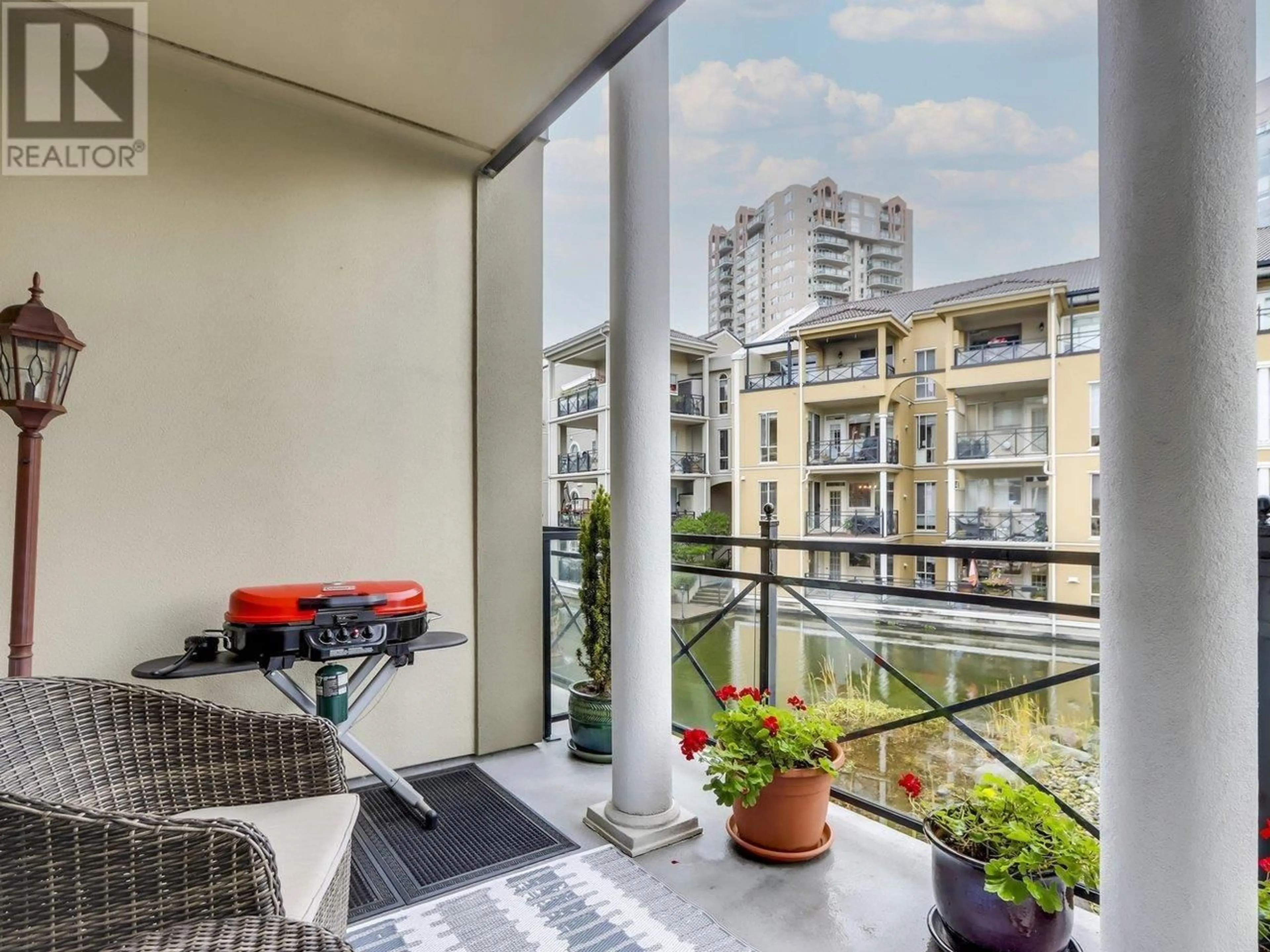 Balcony in the apartment, city buildings view from balcony for 209 2 RENAISSANCE SQUARE, New Westminster British Columbia V3M6K3