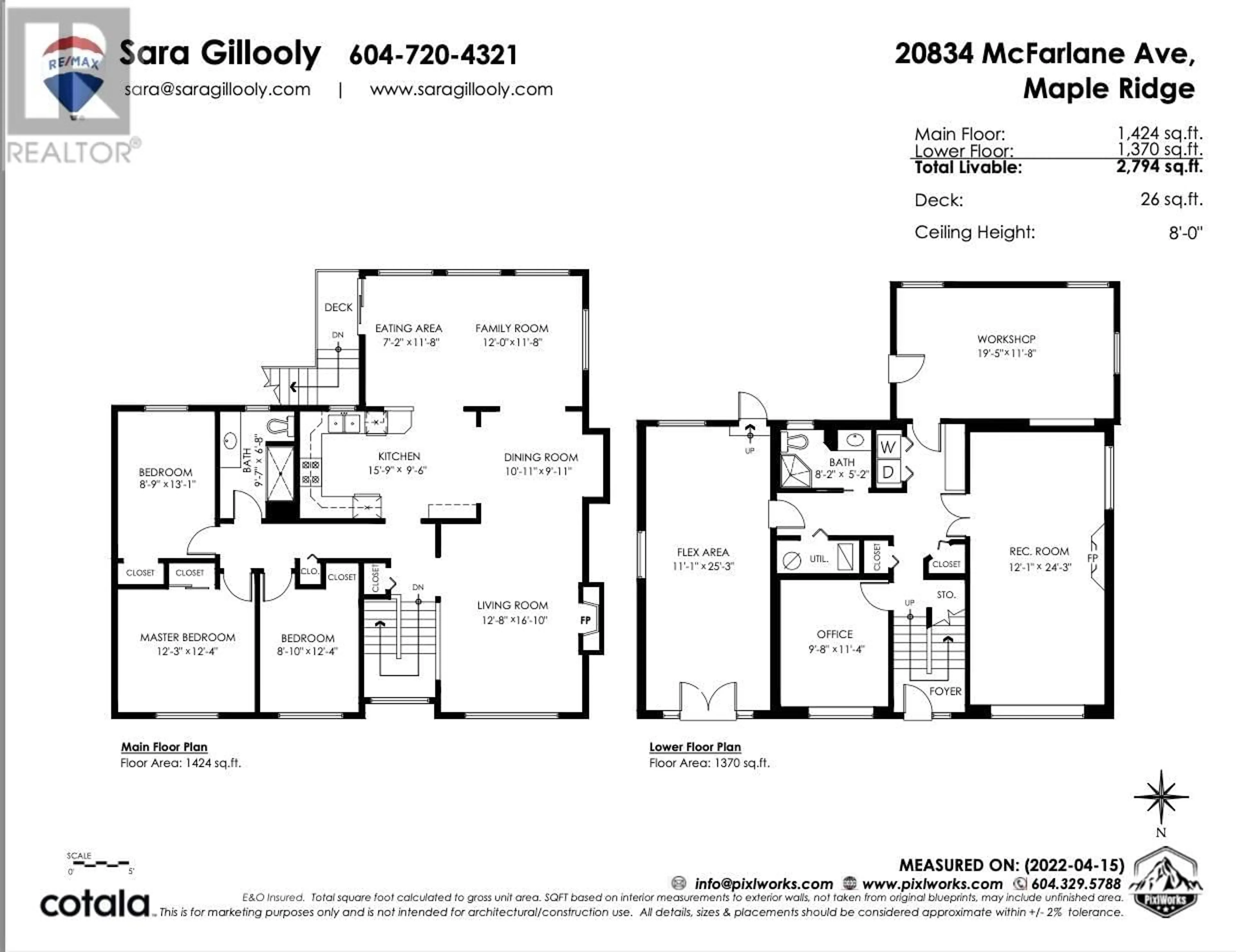 Floor plan for 20834 MCFARLANE AVENUE, Maple Ridge British Columbia V2X7S1