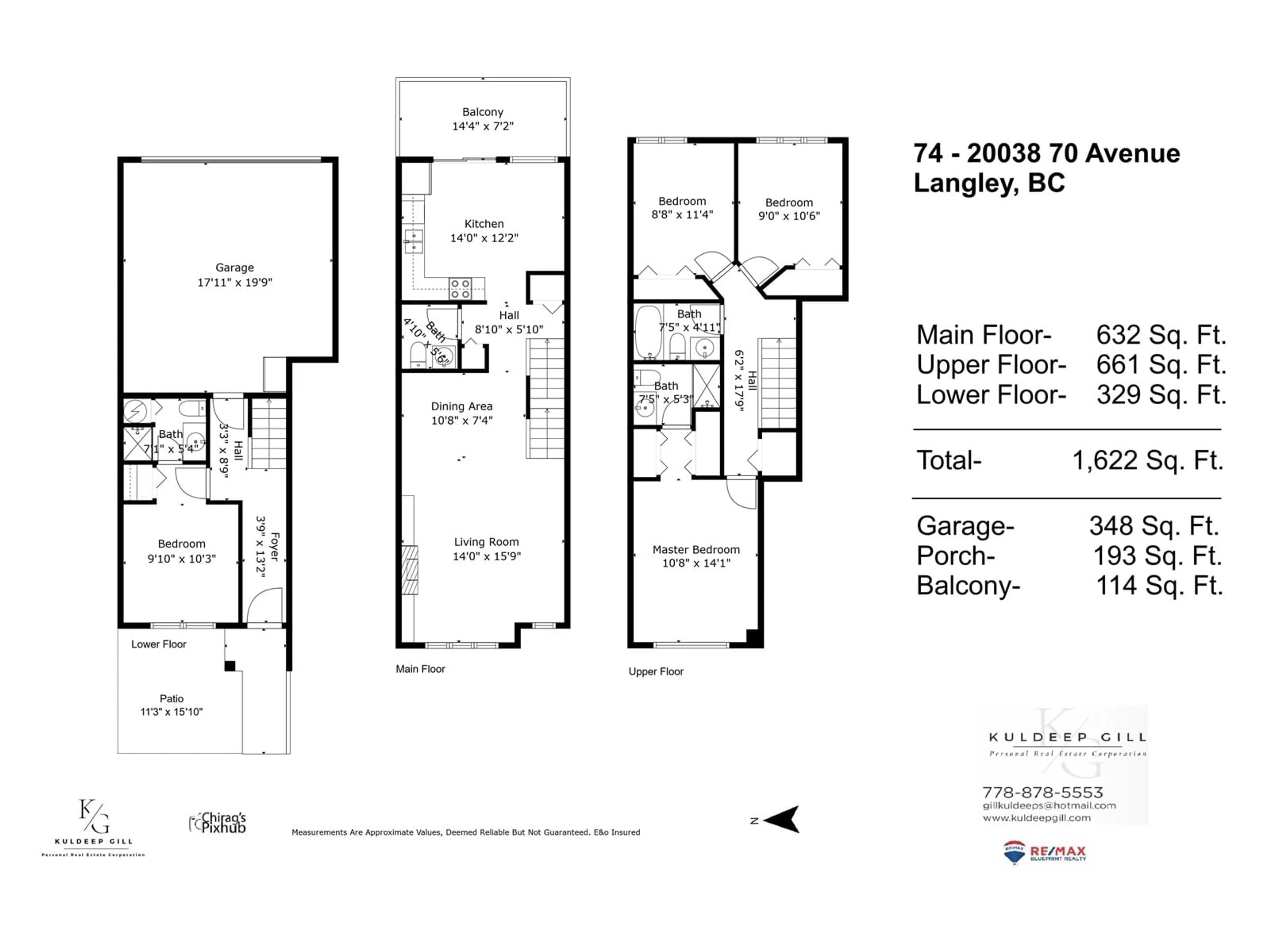 Floor plan for 74 20038 70 AVENUE, Langley British Columbia V2Y0B4