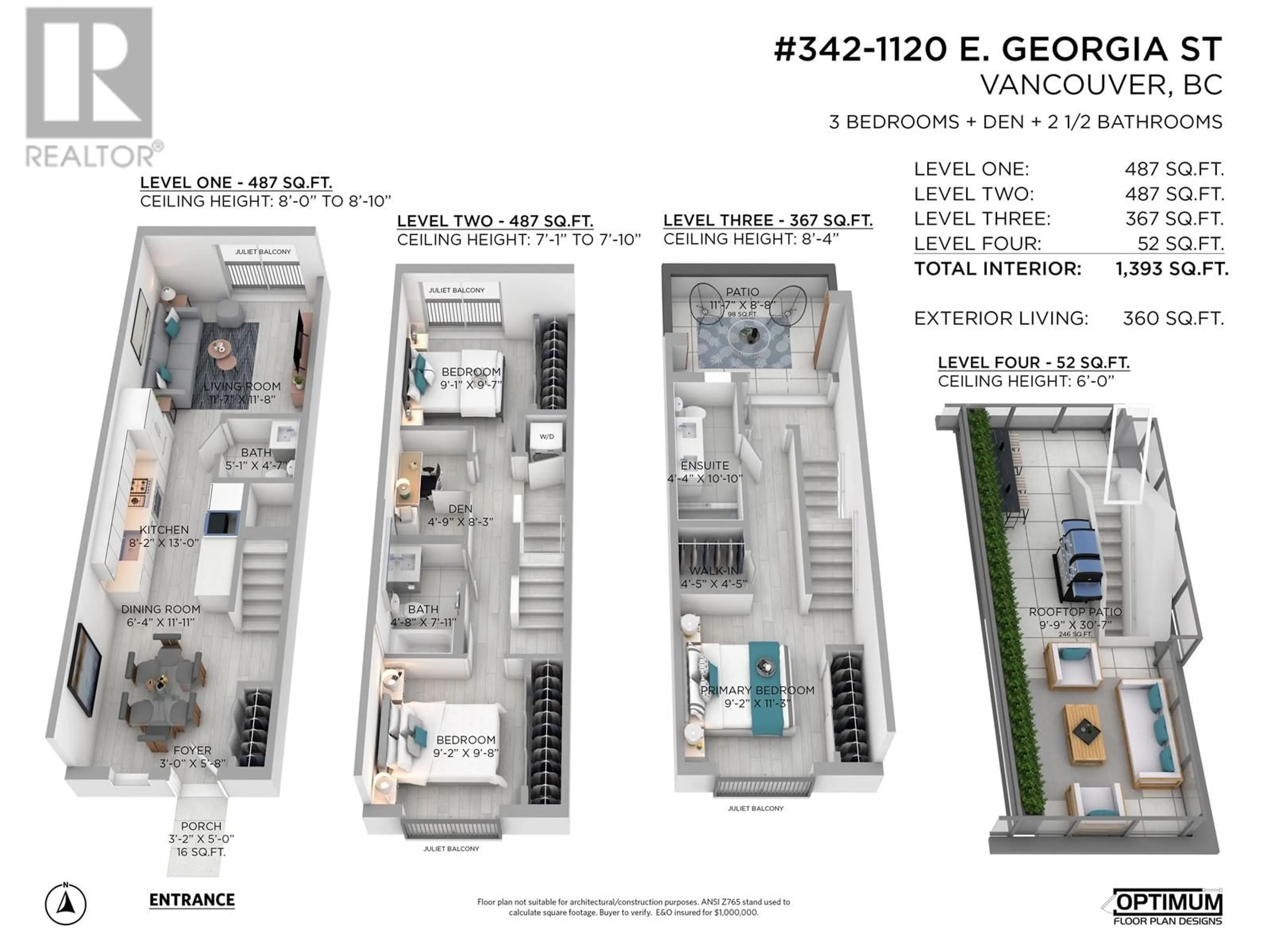 Floor plan for 342 - 1120 GEORGIA STREET, Vancouver British Columbia V6A0K2