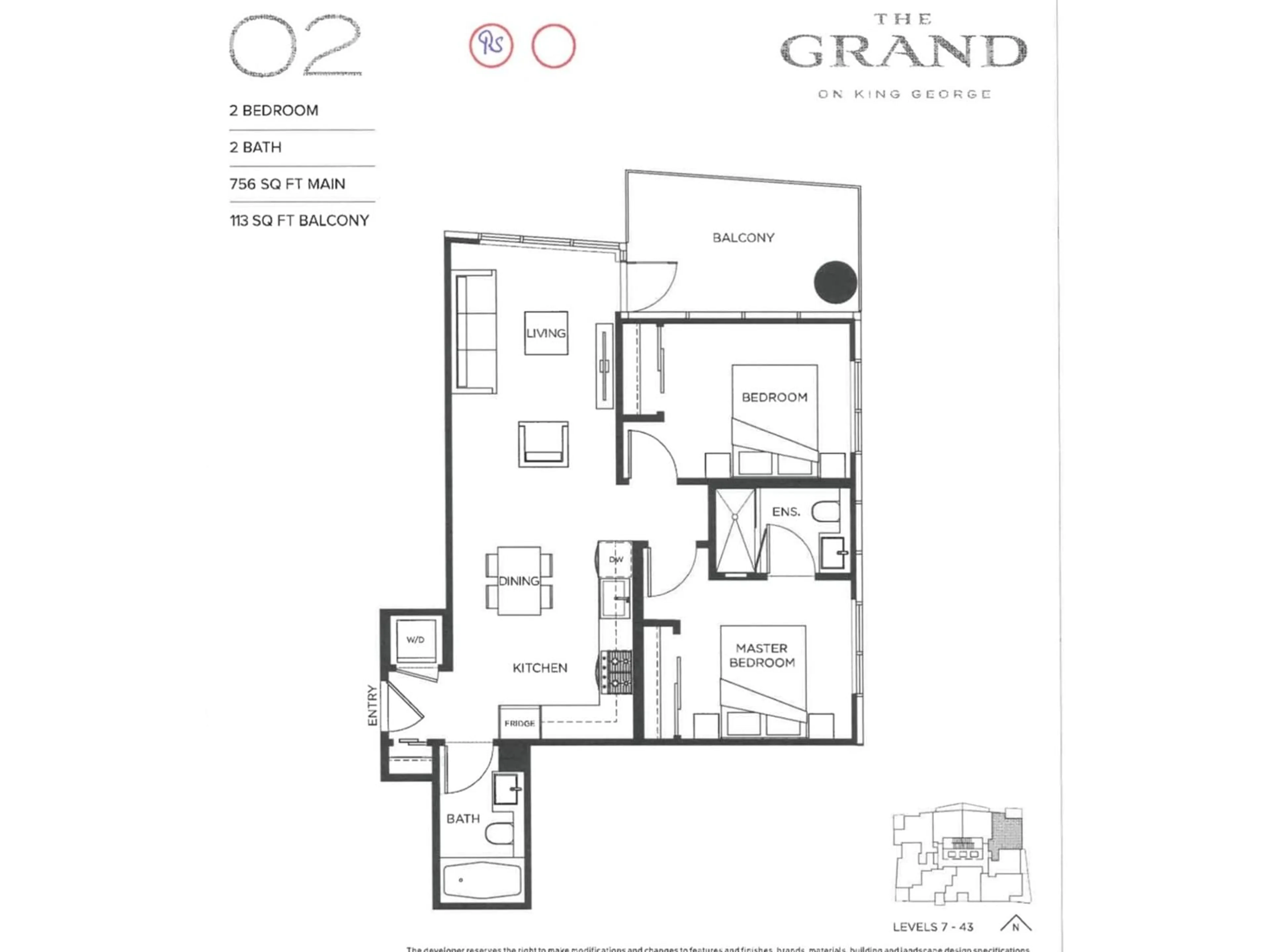 Floor plan for 1502 10750 135A STREET, Surrey British Columbia V3T0V4