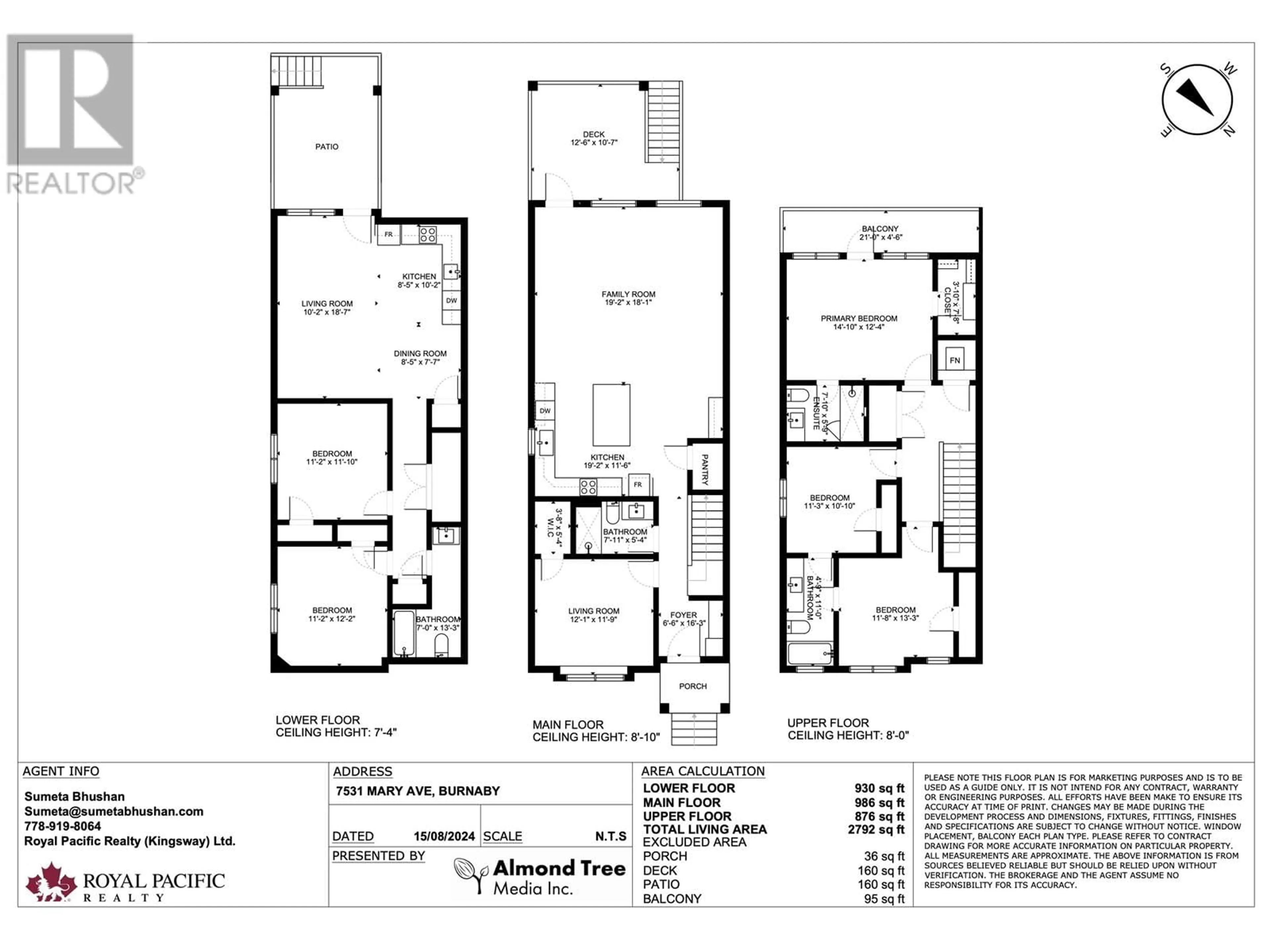 Floor plan for 7531 MARY AVENUE, Burnaby British Columbia V3N3G4