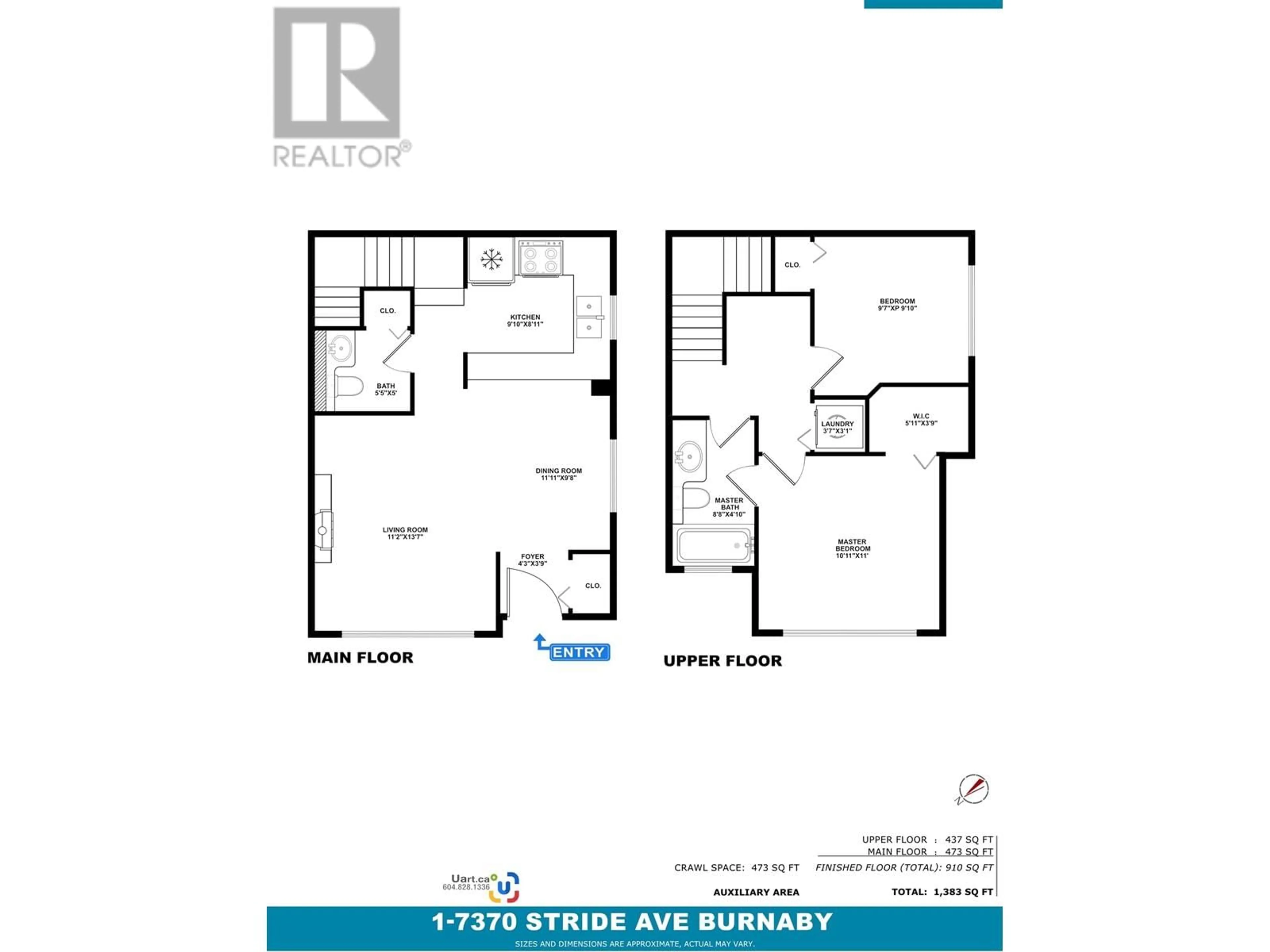 Floor plan for 1 7370 STRIDE AVENUE, Burnaby British Columbia V3N5E6