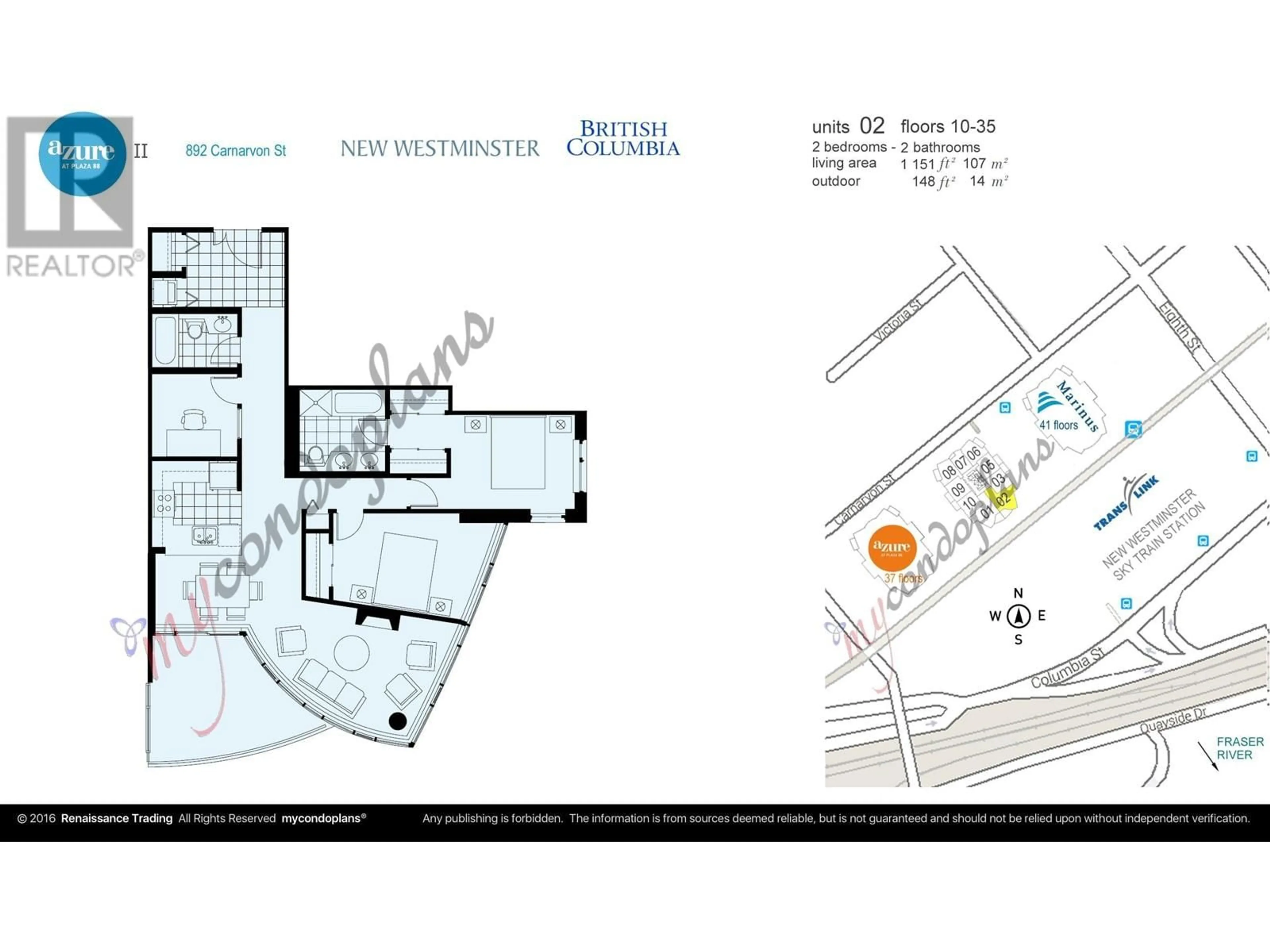 Floor plan for 2602 892 CARNARVON STREET, New Westminster British Columbia V3M0C5