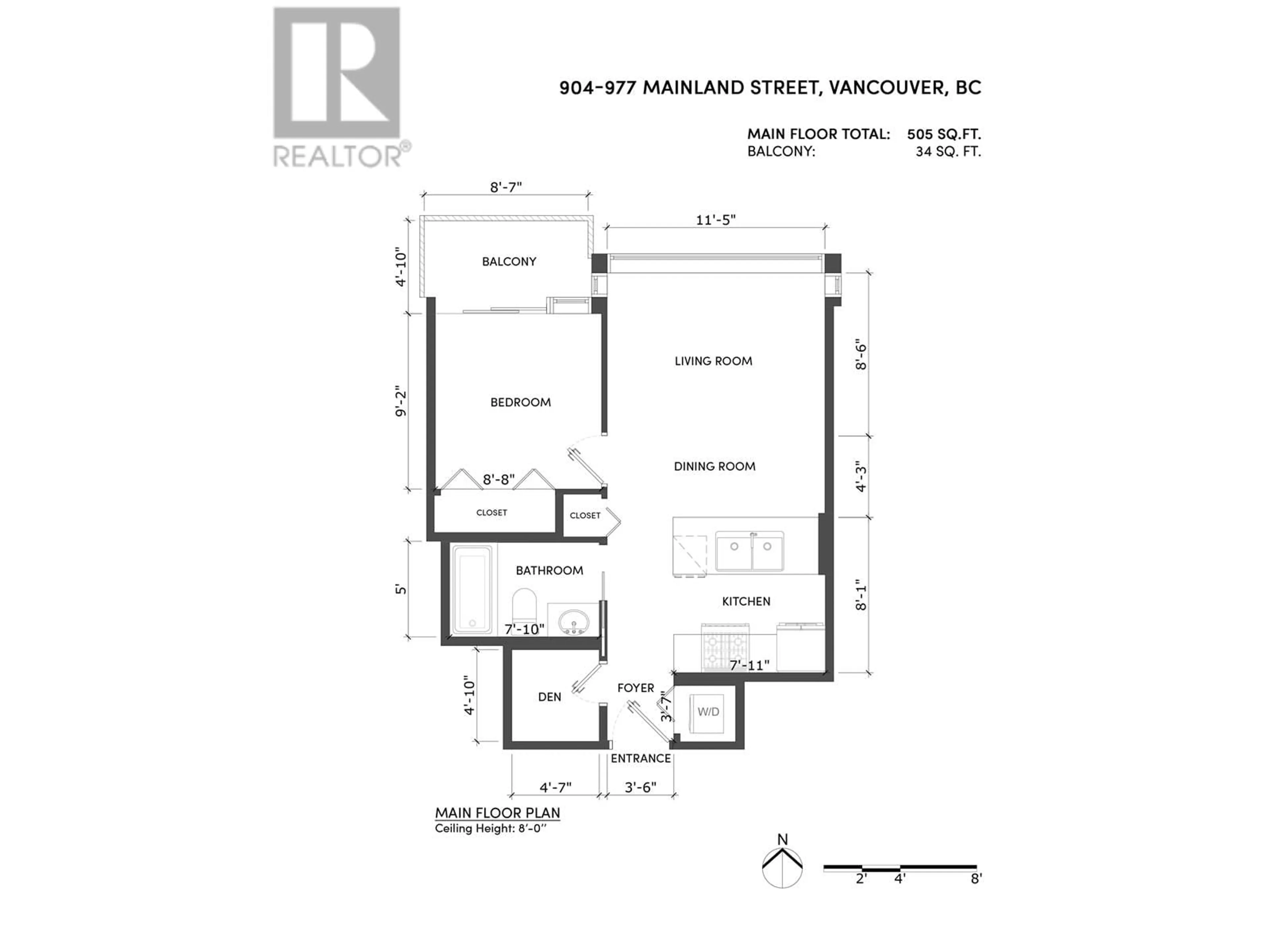 Floor plan for 904 977 MAINLAND STREET, Vancouver British Columbia V6B1T2