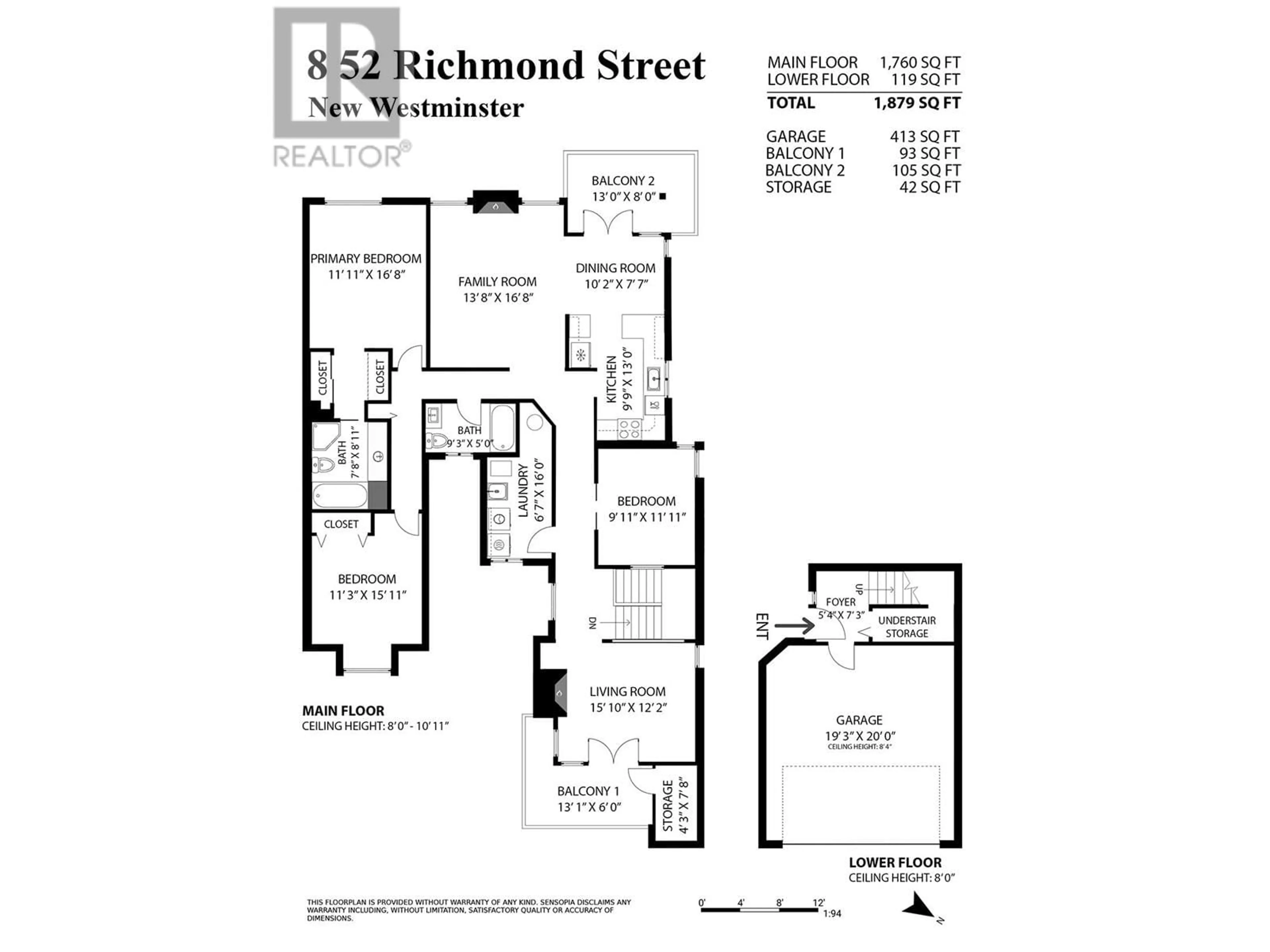 Floor plan for 8 52 RICHMOND STREET, New Westminster British Columbia V3L5P2