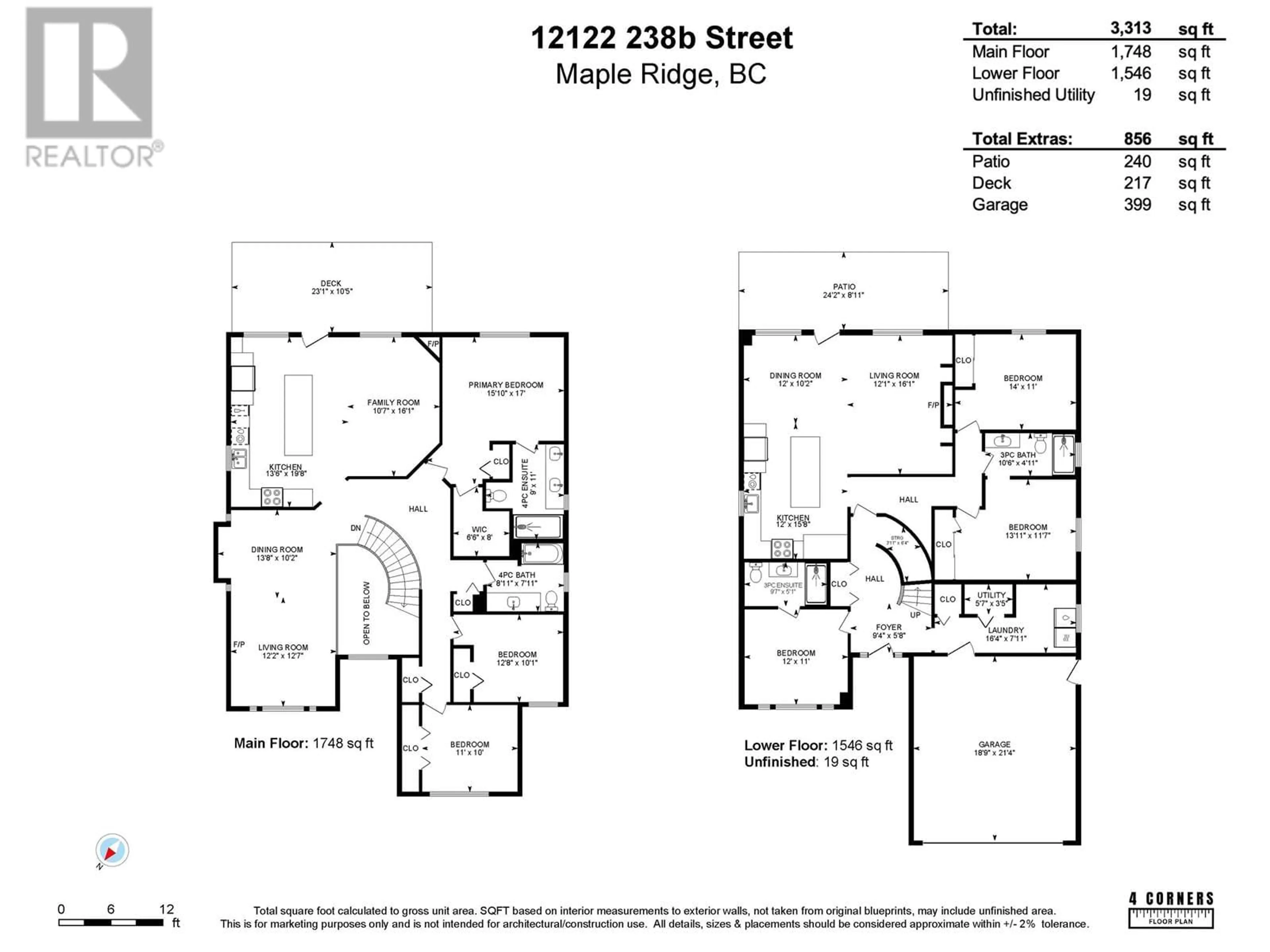 Floor plan for 12122 238B STREET, Maple Ridge British Columbia V4R2T6