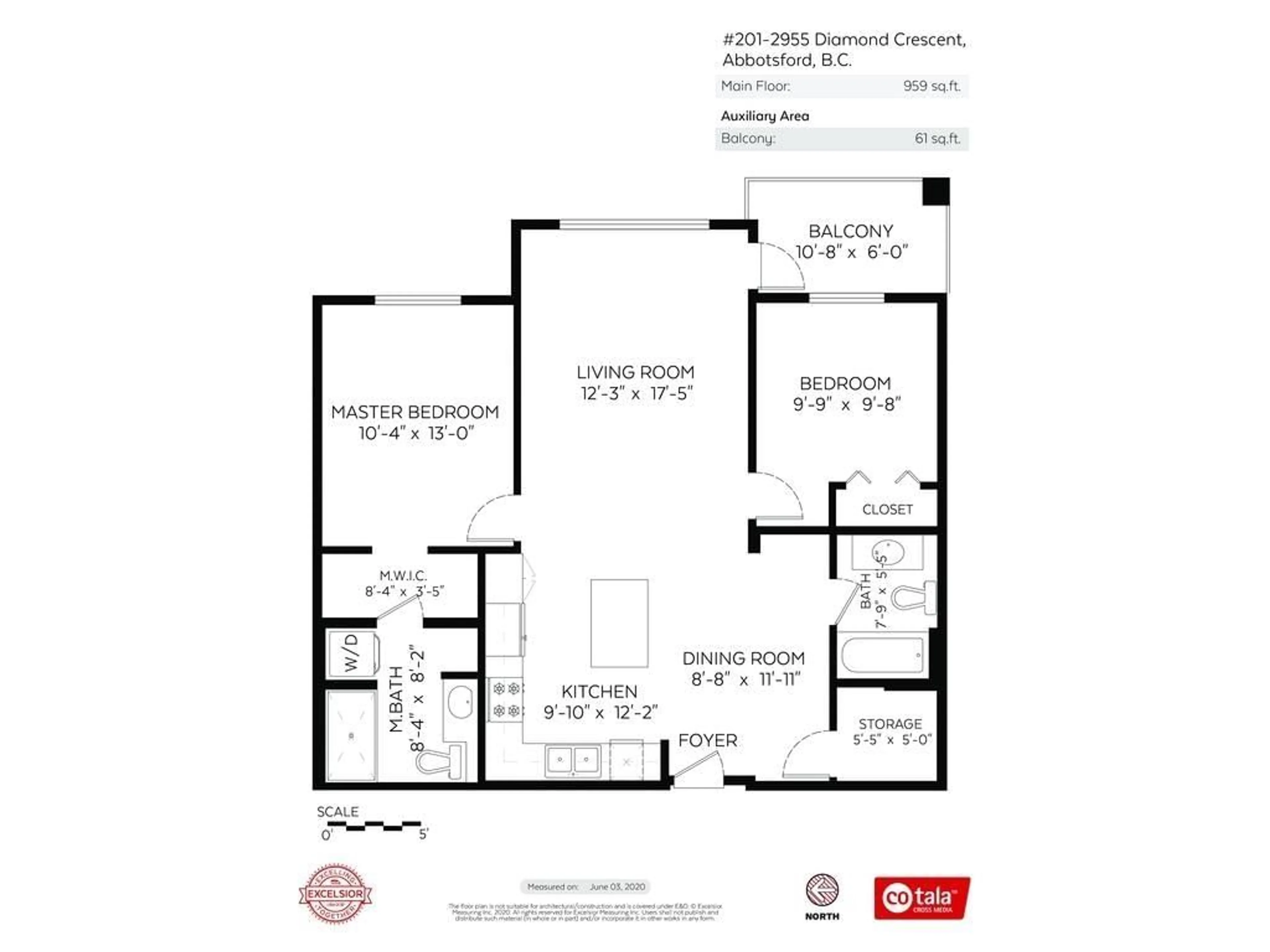 Floor plan for 201 2955 DIAMOND CRESCENT, Abbotsford British Columbia V2T2L5