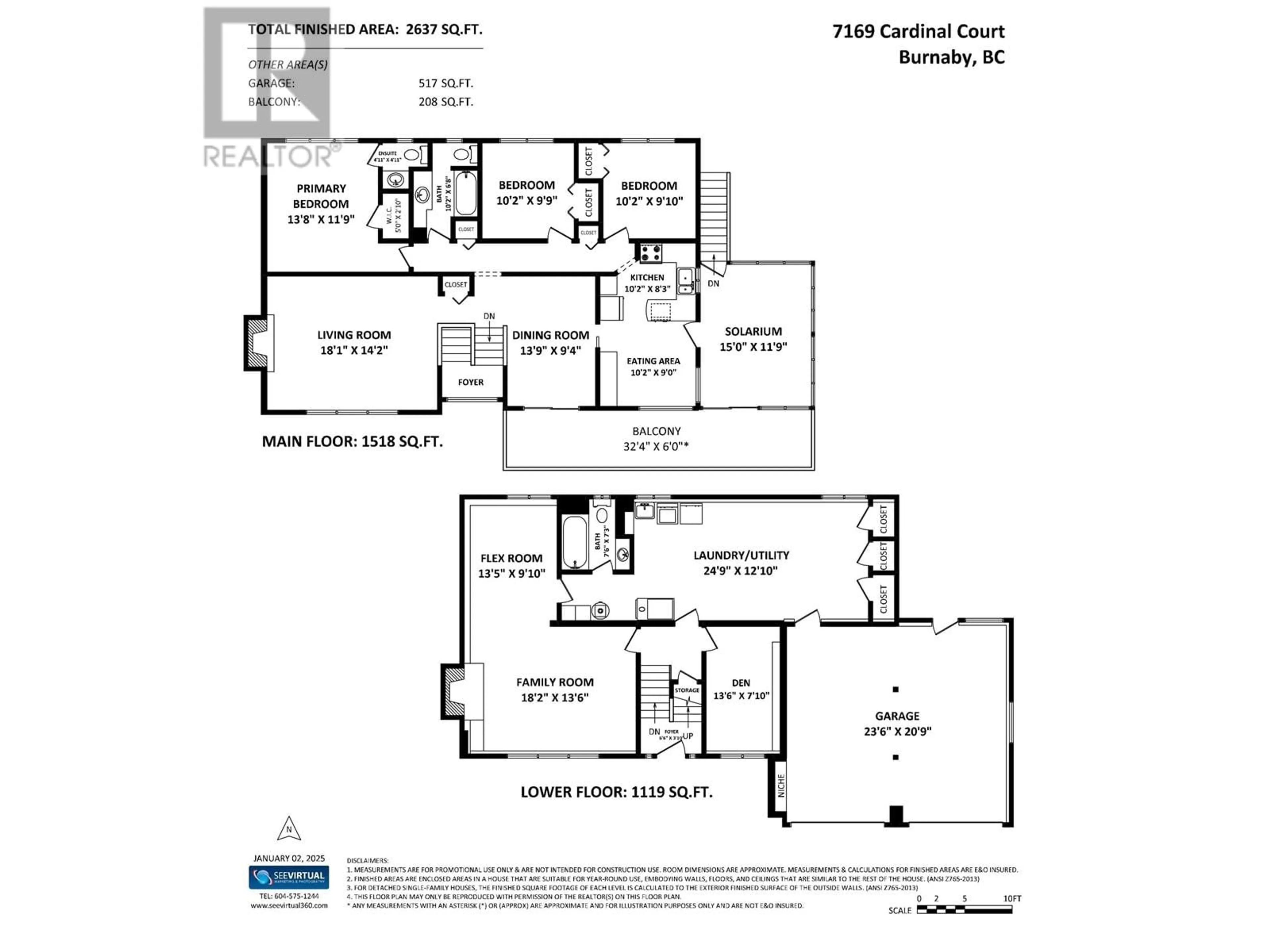 Floor plan for 7169 CARDINAL COURT, Burnaby British Columbia V5A1Y6