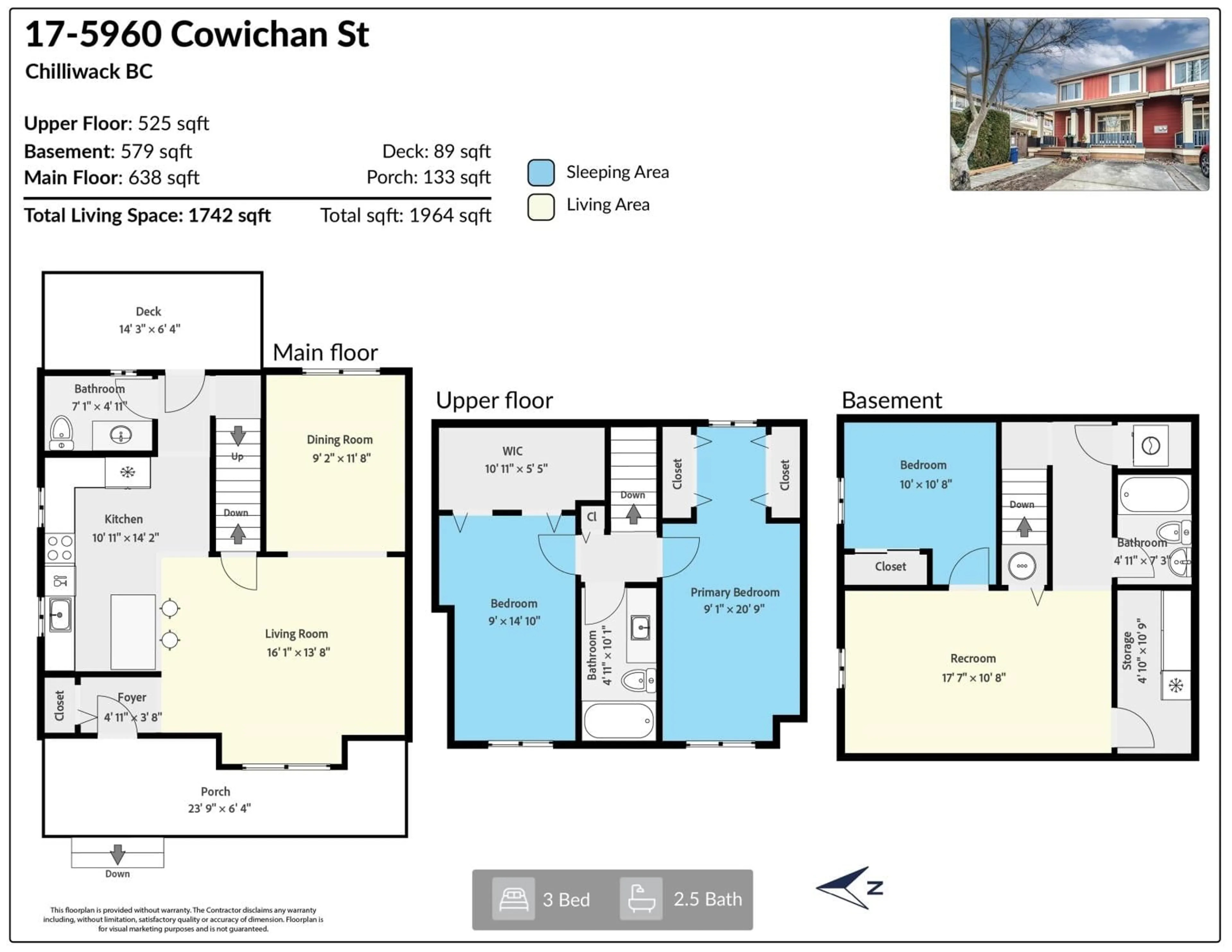 Floor plan for 17 5960 COWICHAN STREET|Garrison Crossin, Chilliwack British Columbia V2R0L6