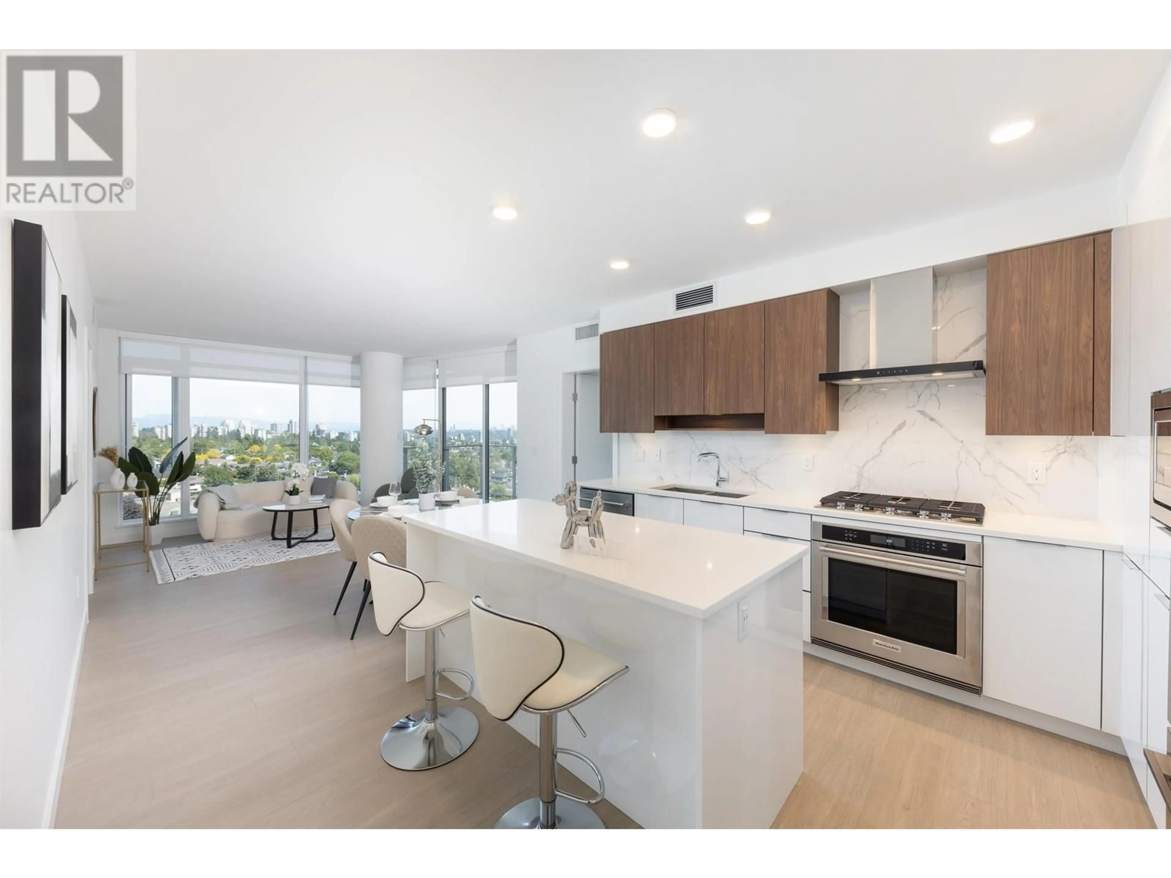 Open concept kitchen, ceramic/tile floor for 1108 7769 PARK CRESCENT, Burnaby British Columbia V3N0J7