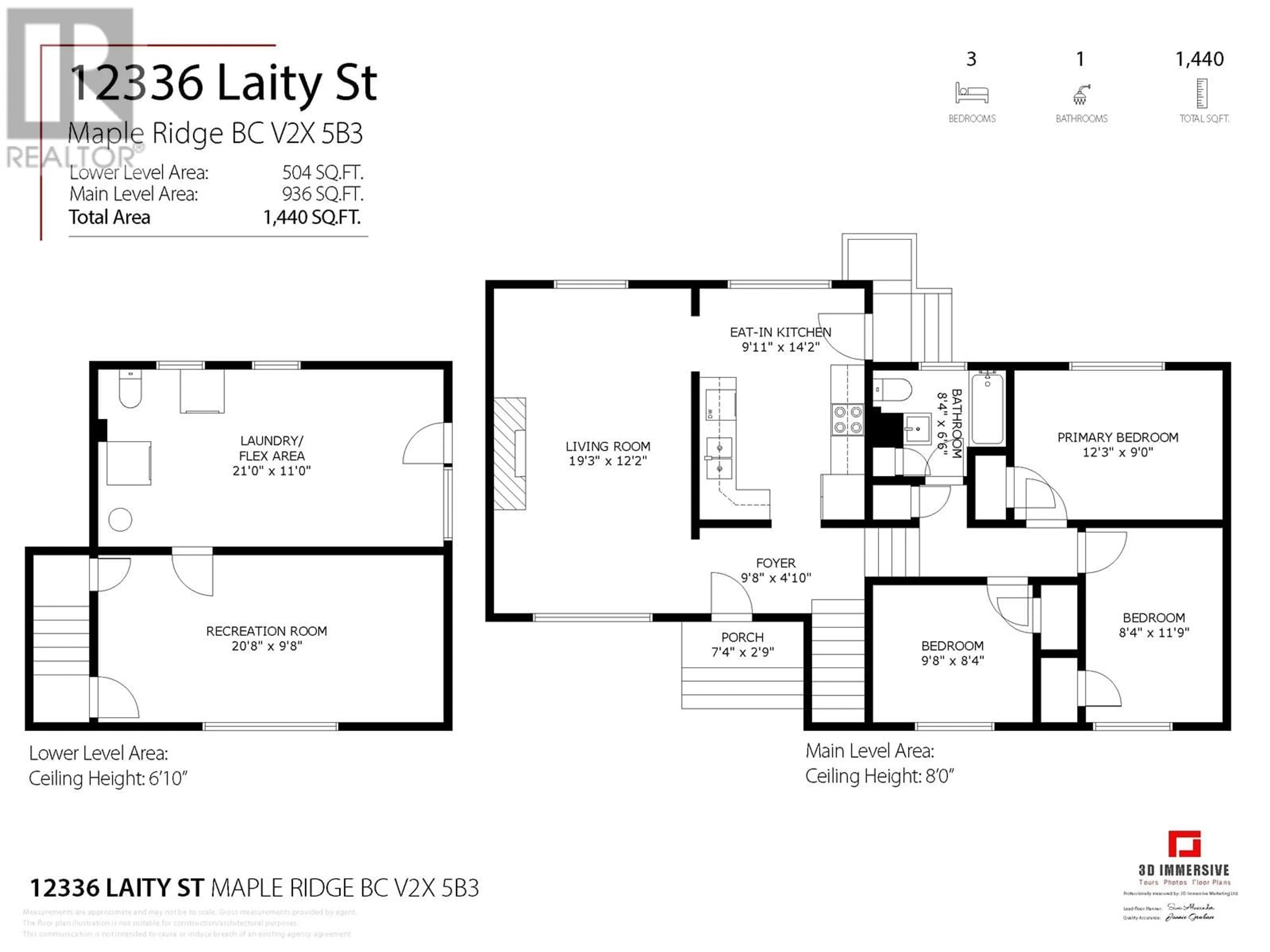 Floor plan for 12336 LAITY STREET, Maple Ridge British Columbia V2X5B3