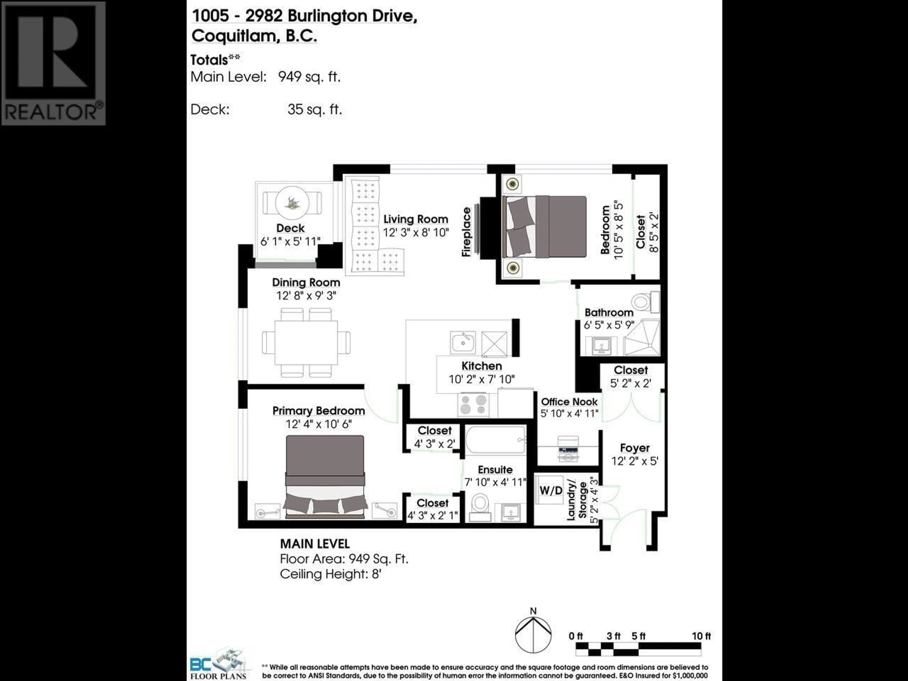 Floor plan for 1005 2982 BURLINGTON DRIVE, Coquitlam British Columbia V3B0B3