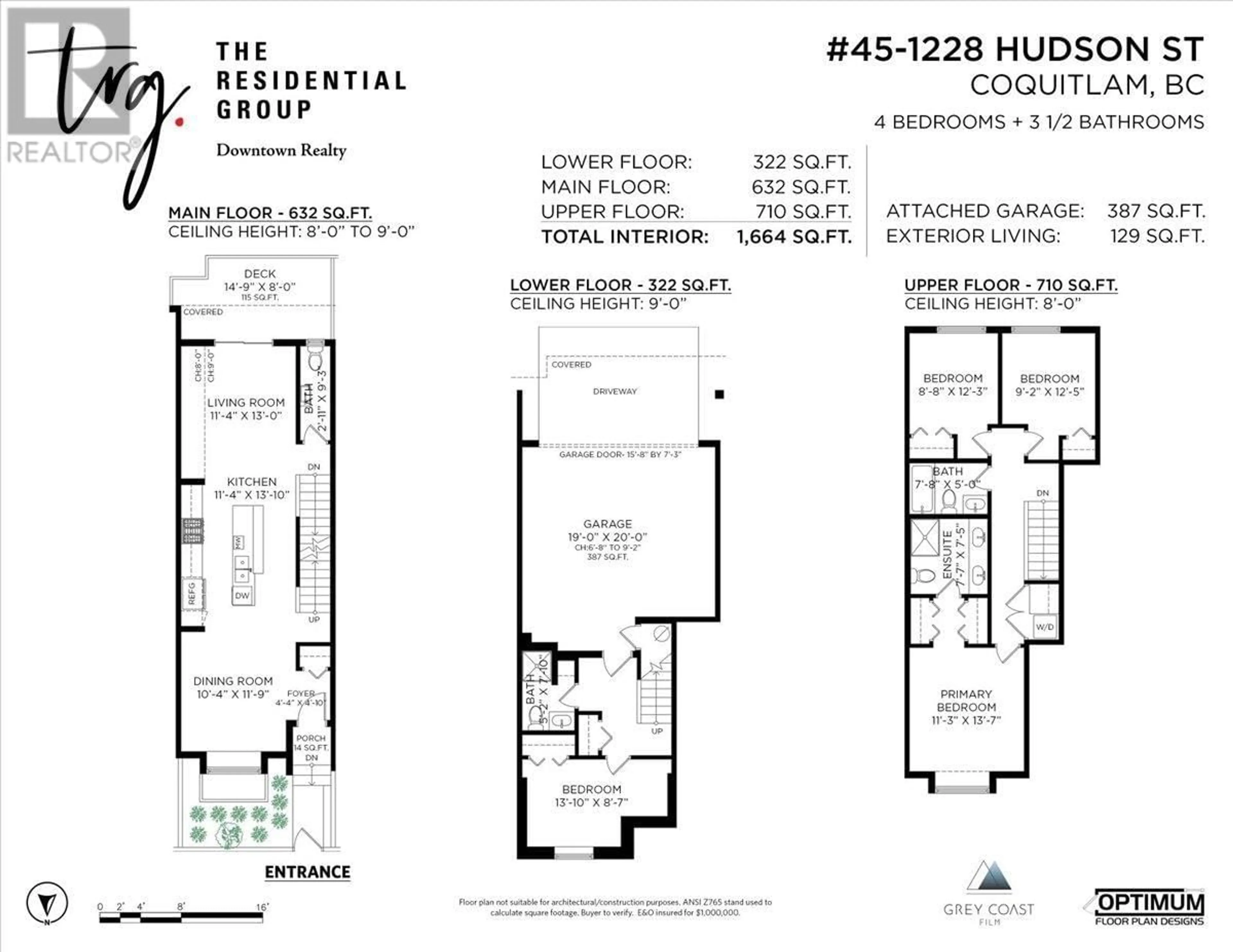 Floor plan for 45 1228 HUDSON STREET, Coquitlam British Columbia V3B0R3