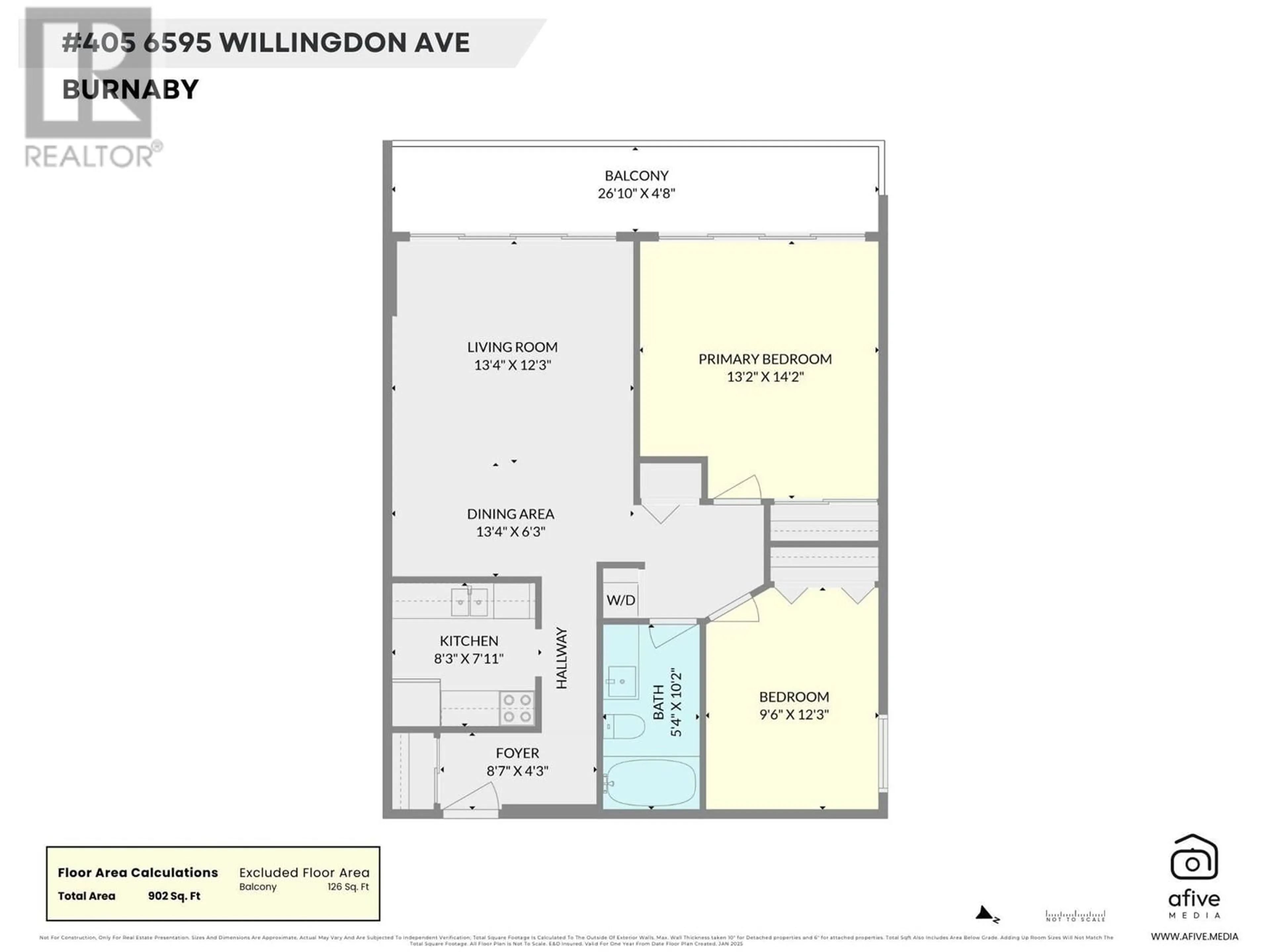 Floor plan for 405 6595 WILLINGDON AVENUE, Burnaby British Columbia V5H4E5