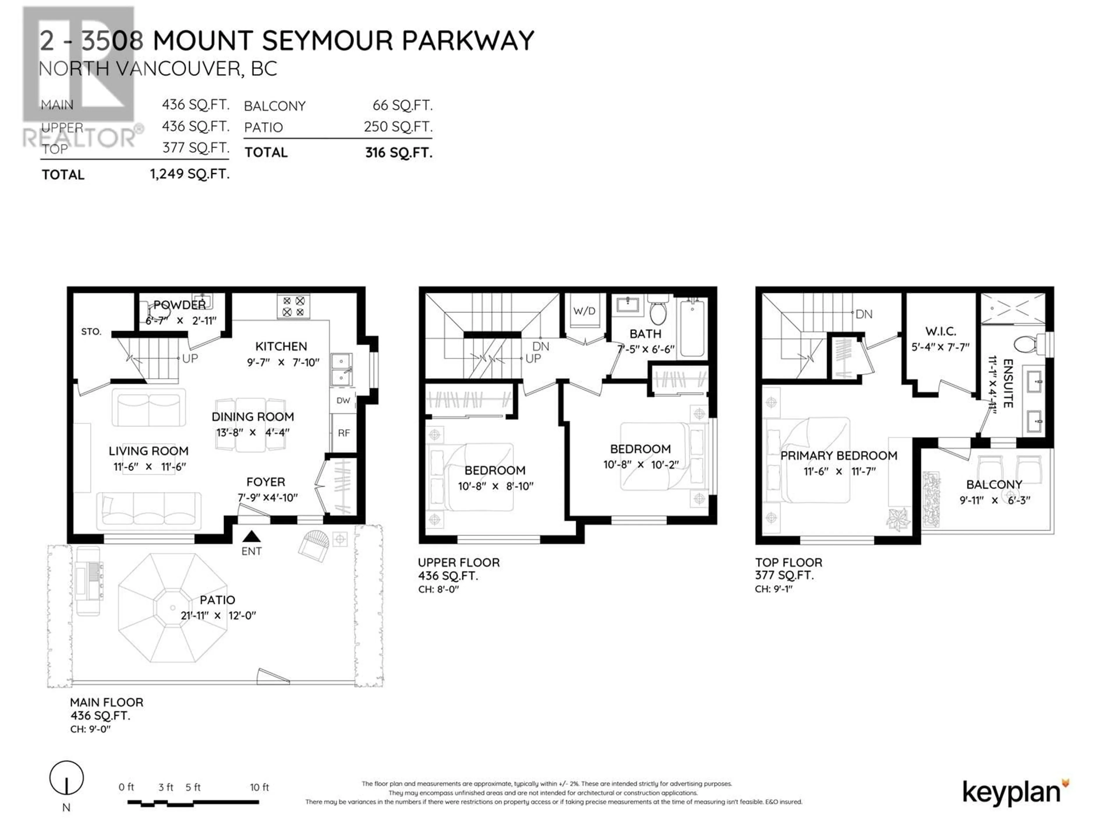 Floor plan for 2 3508 MT SEYMOUR PARKWAY, North Vancouver British Columbia V7H1G5