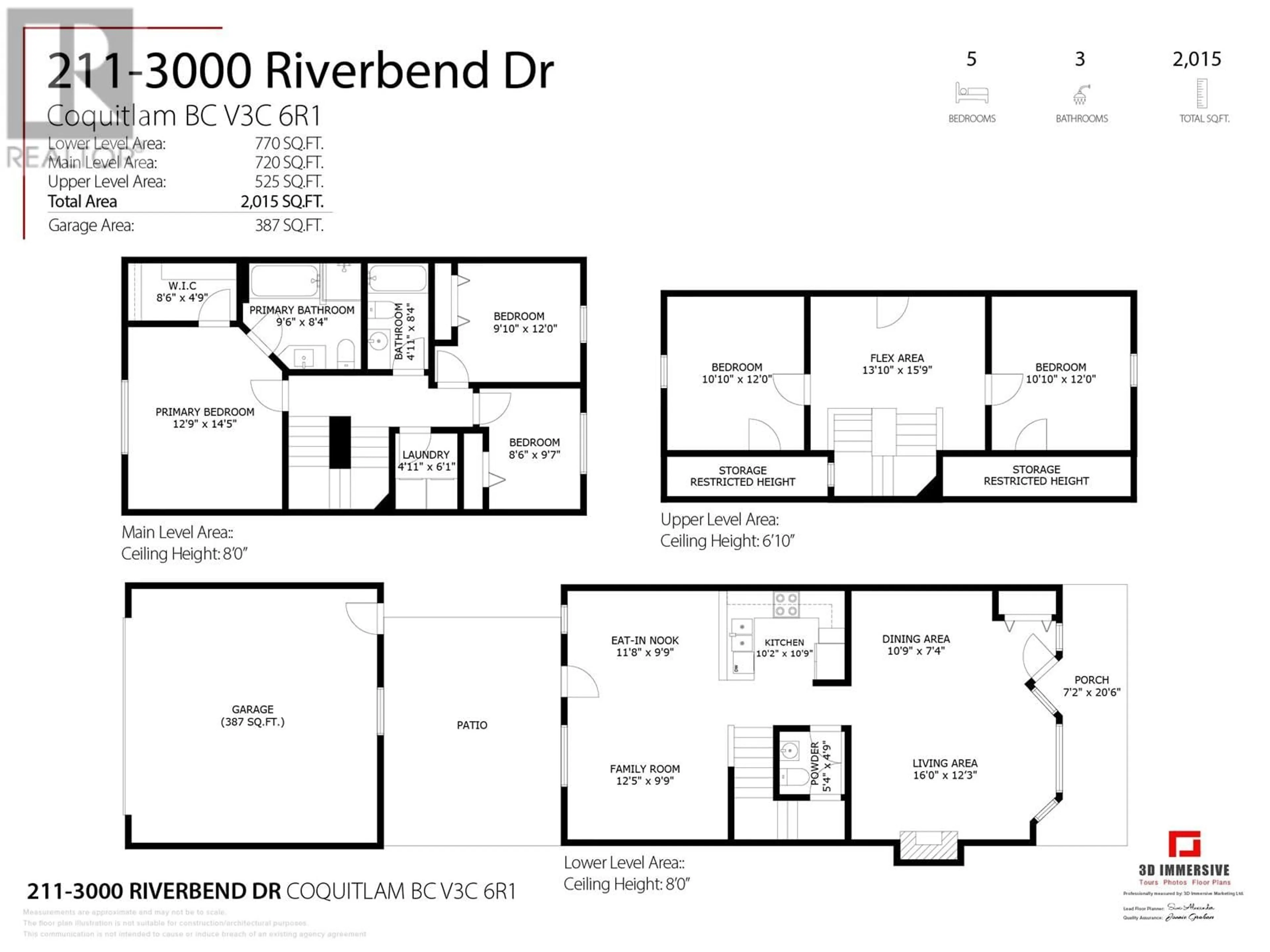 Floor plan for 211 3000 RIVERBEND DRIVE, Coquitlam British Columbia V3C6R1