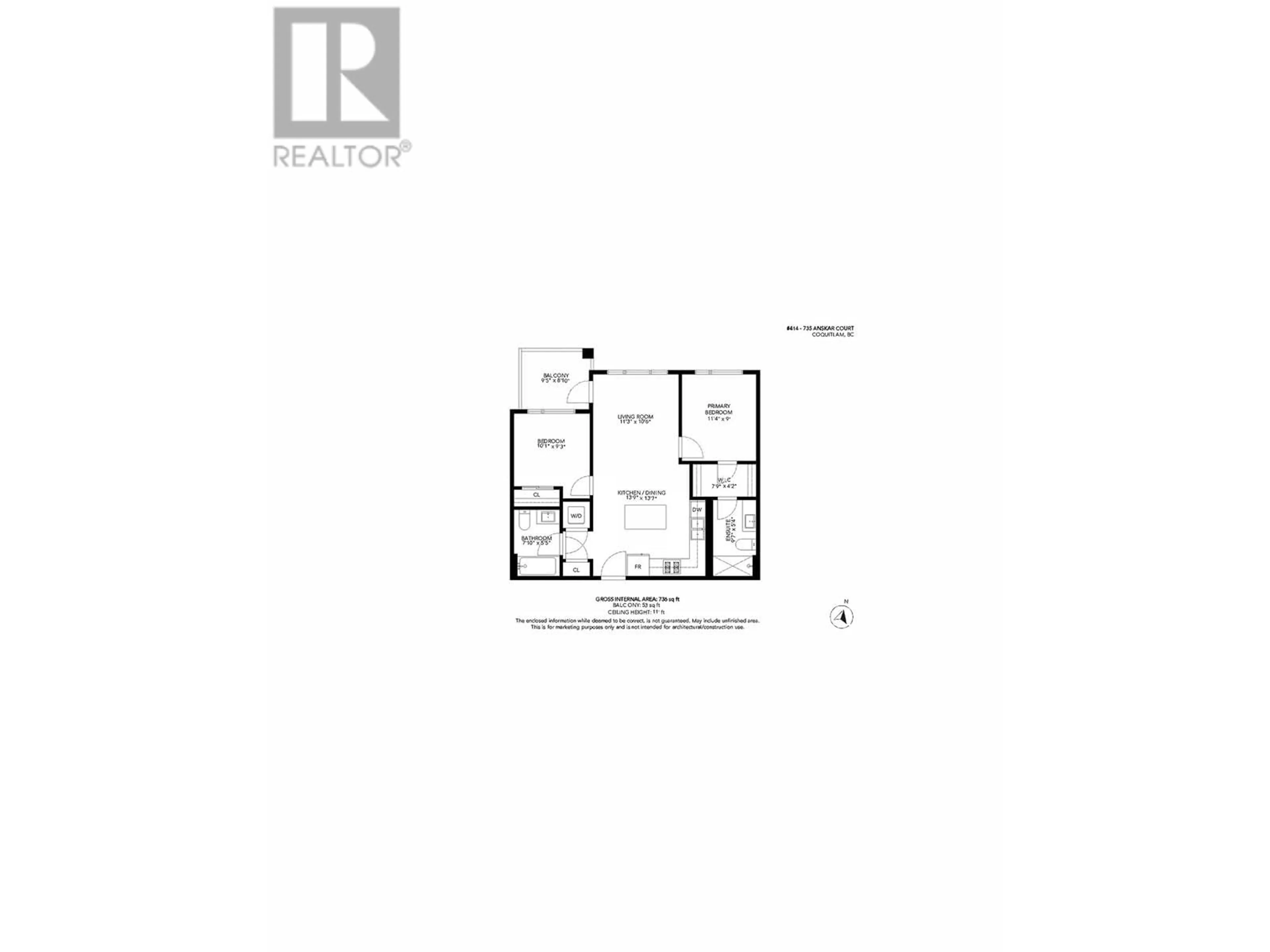 Floor plan for 414 735 ANSKAR COURT, Coquitlam British Columbia V3J0L7