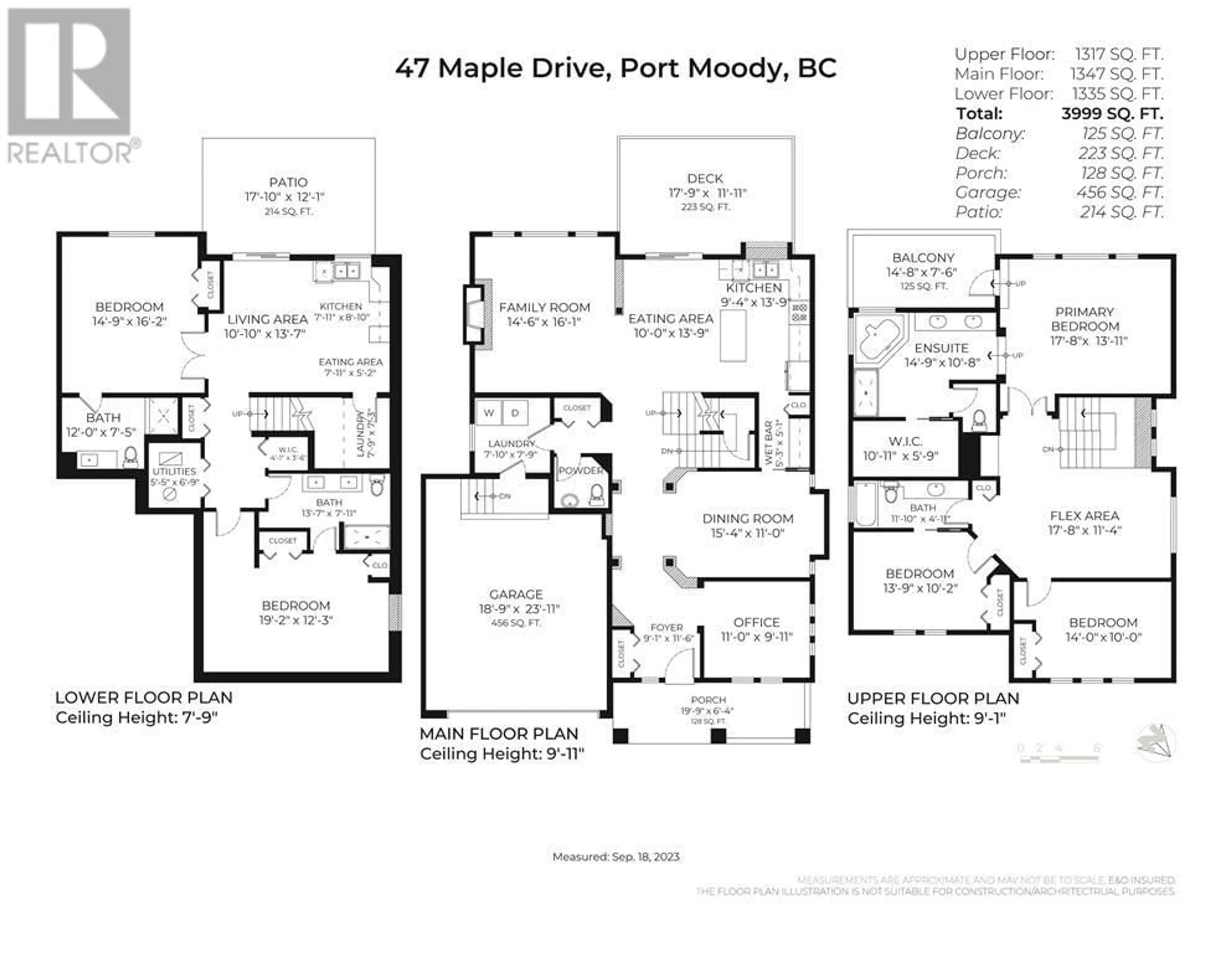 Floor plan for 47 MAPLE DRIVE, Port Moody British Columbia V3H5M8