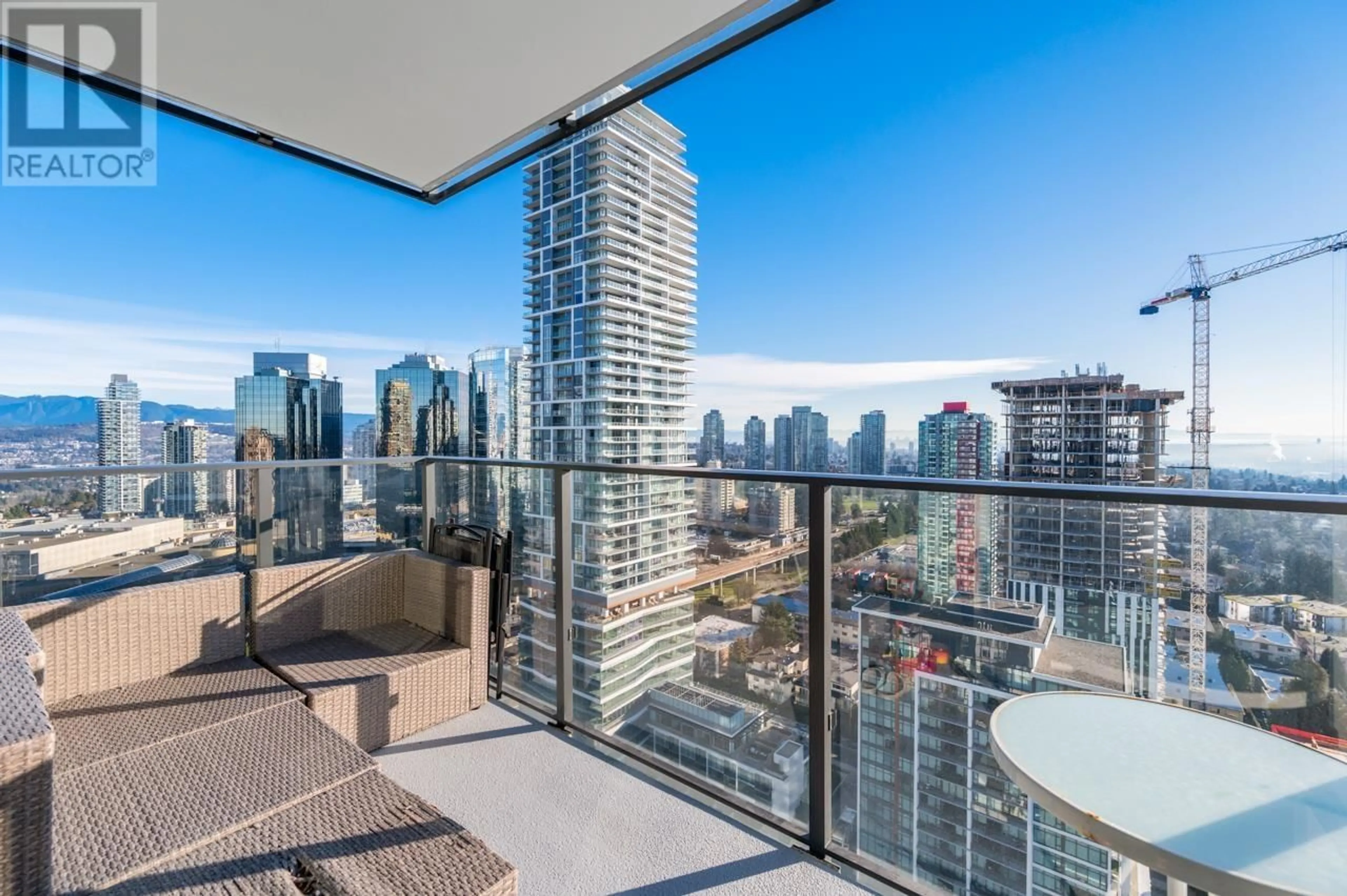 Balcony in the apartment, city buildings view from balcony for 2602 6537 TELFORD AVENUE, Burnaby British Columbia V5H0K9