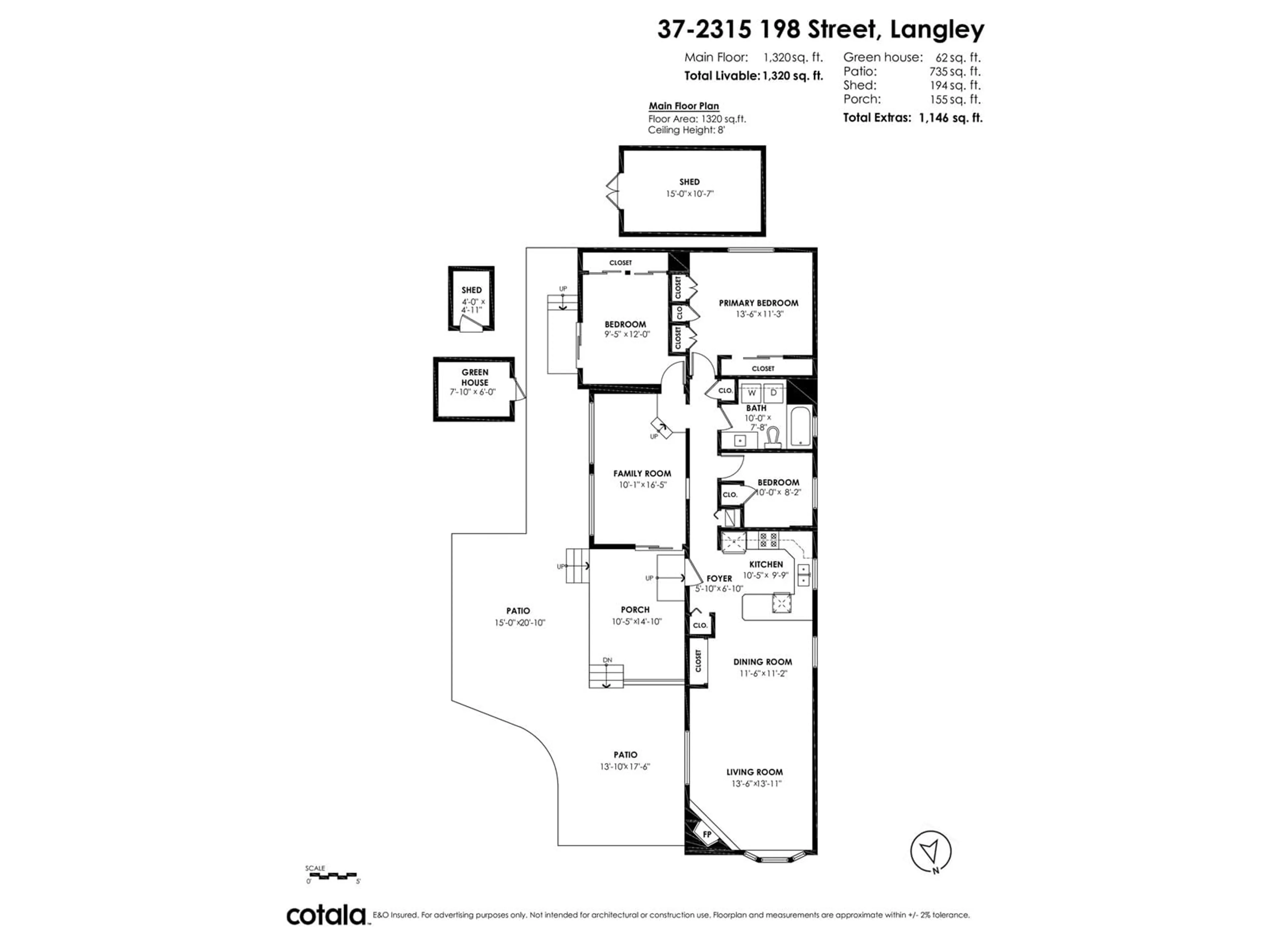 Floor plan for 37 2315 198 STREET, Langley British Columbia V2Z1Z1