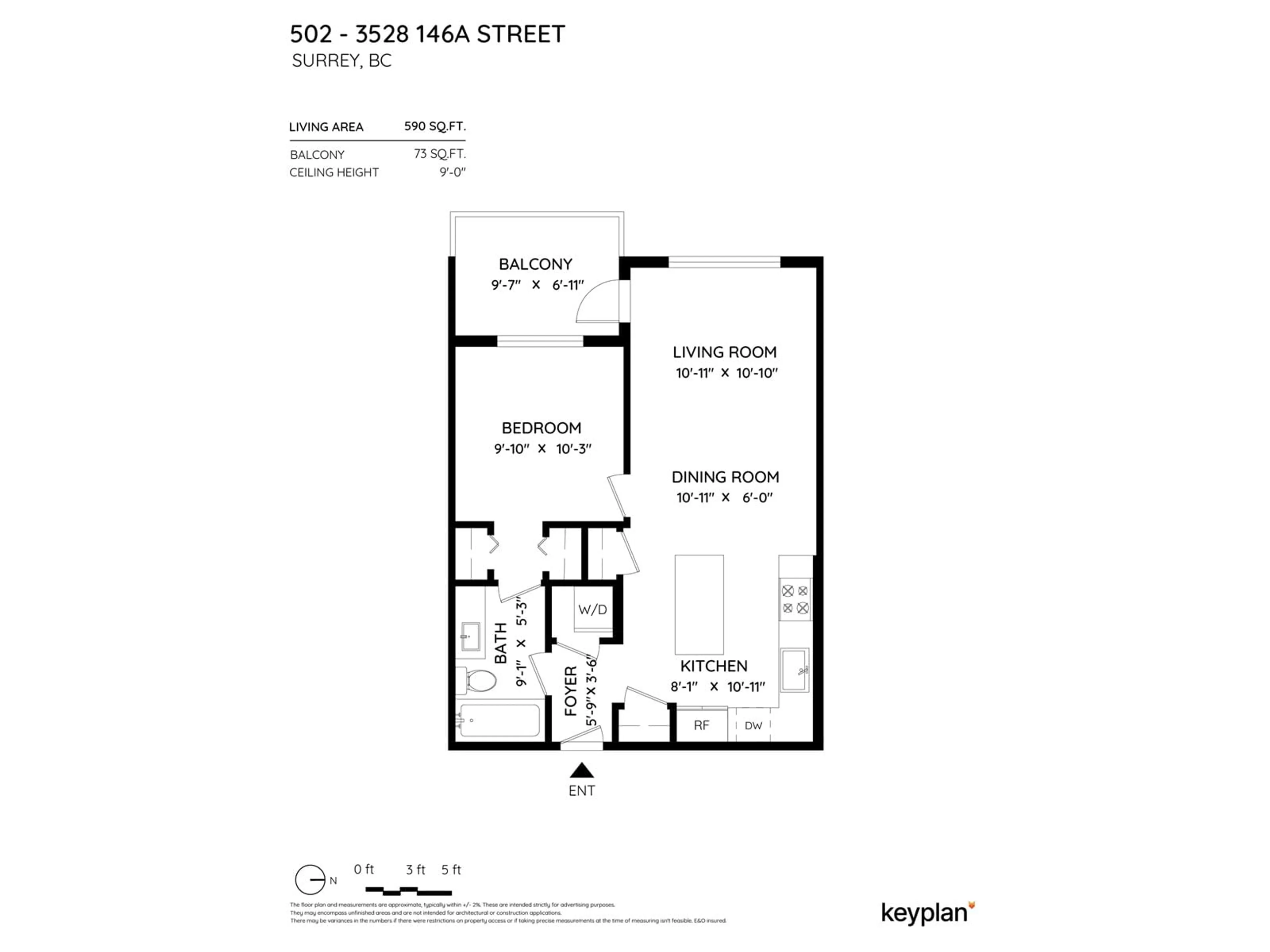 Floor plan for 502 3528 146A STREET, Surrey British Columbia V4P0H4