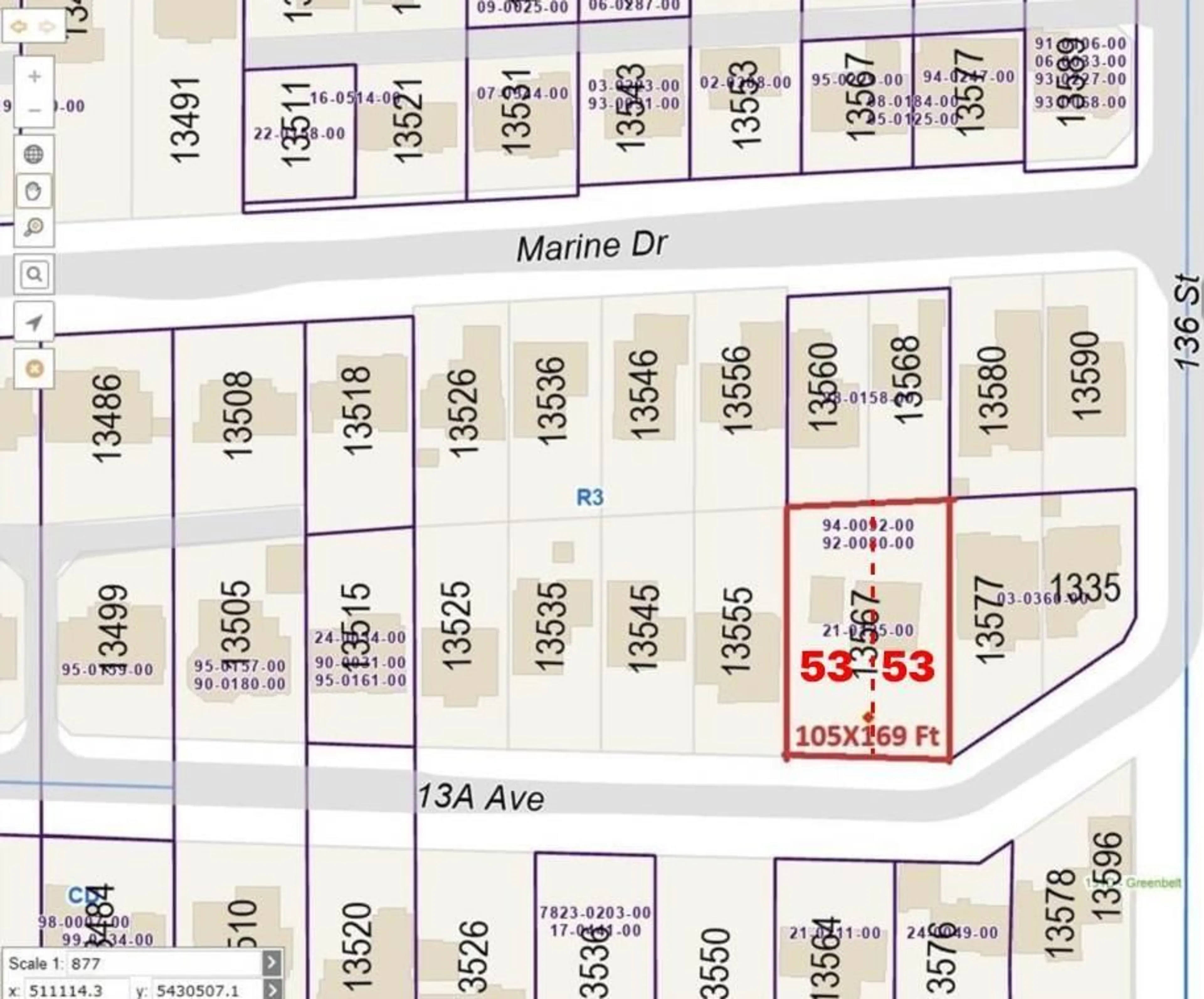 Picture of a map for 13567 13A AVENUE, Surrey British Columbia V4A1C5