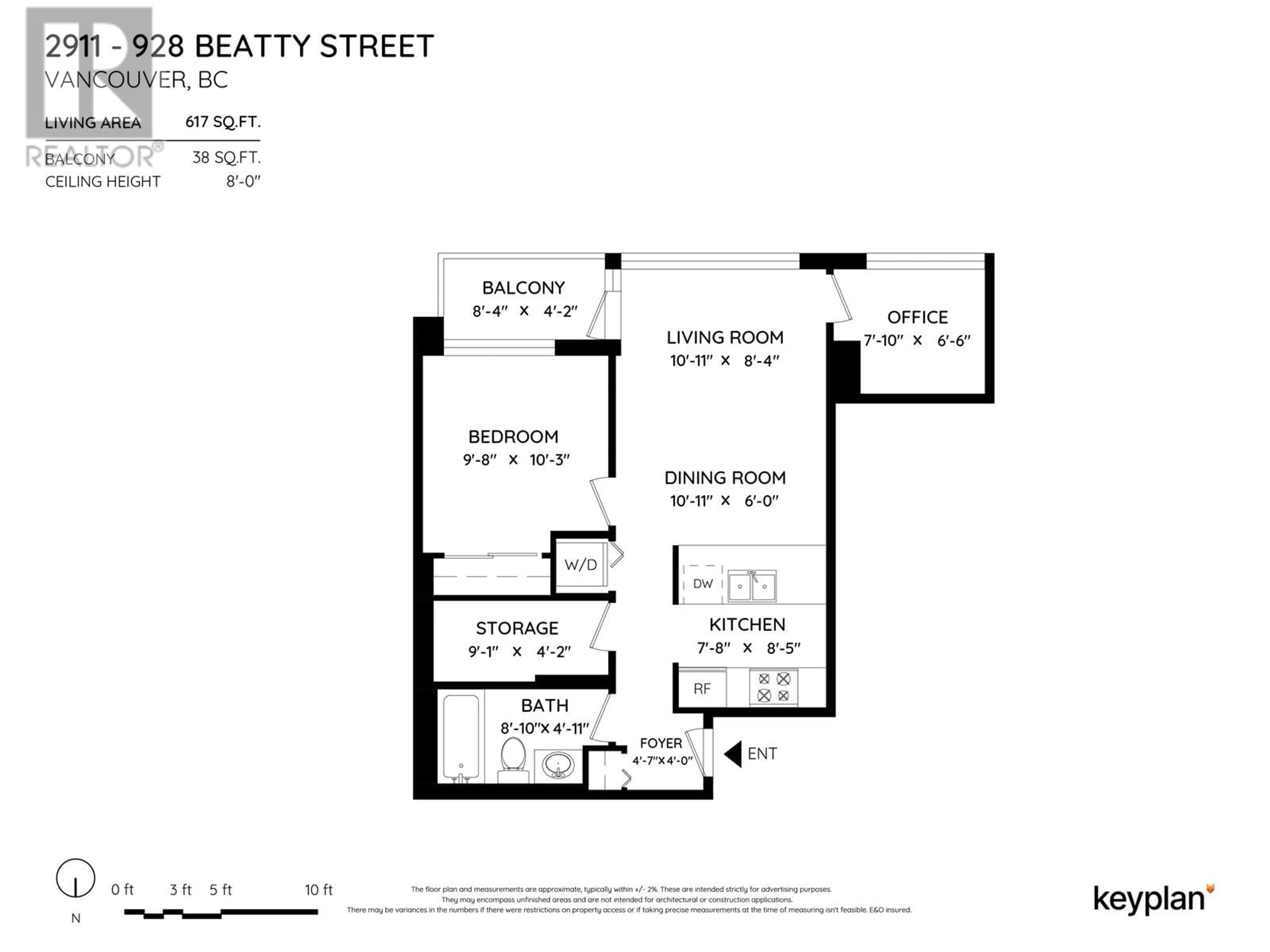 Floor plan for 2911 928 BEATTY STREET, Vancouver British Columbia V6Z3G6