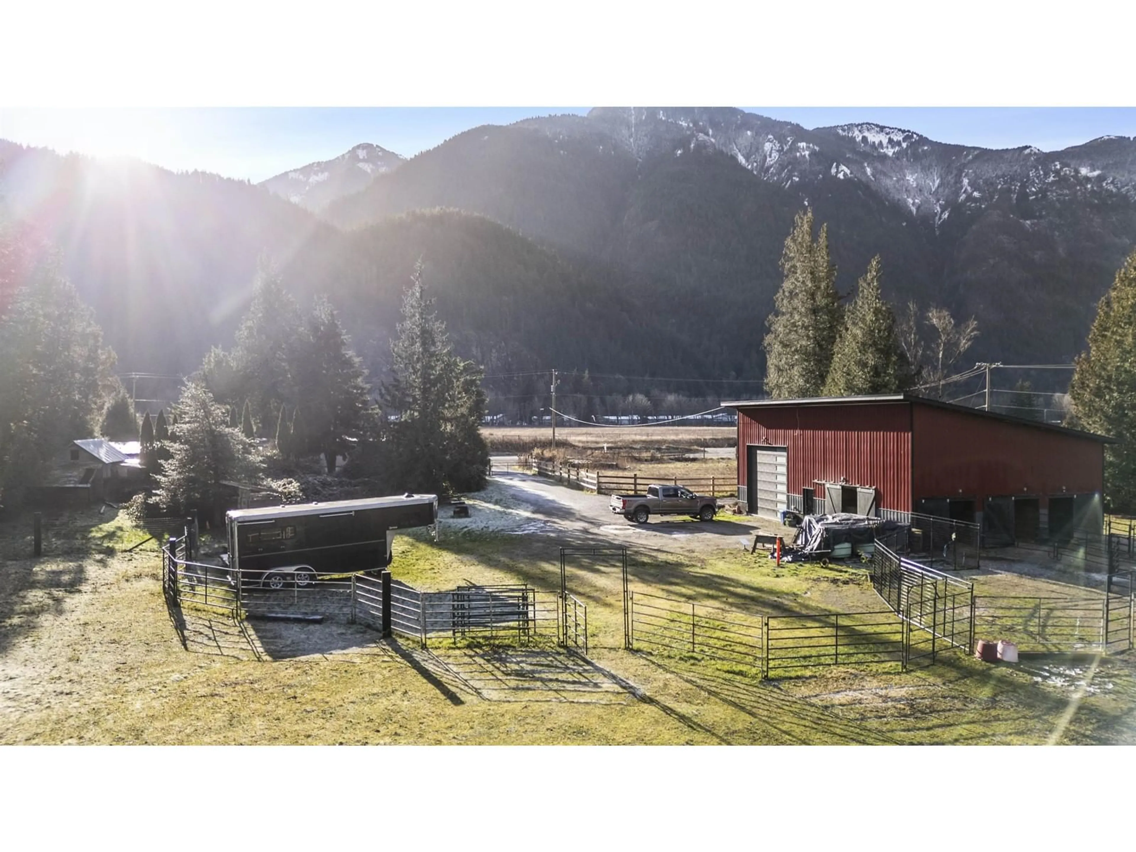 A pic from outside/outdoor area/front of a property/back of a property/a pic from drone, mountain view for 19640 BRISTOL SLOUGH ROAD, Hope British Columbia V0X1L2