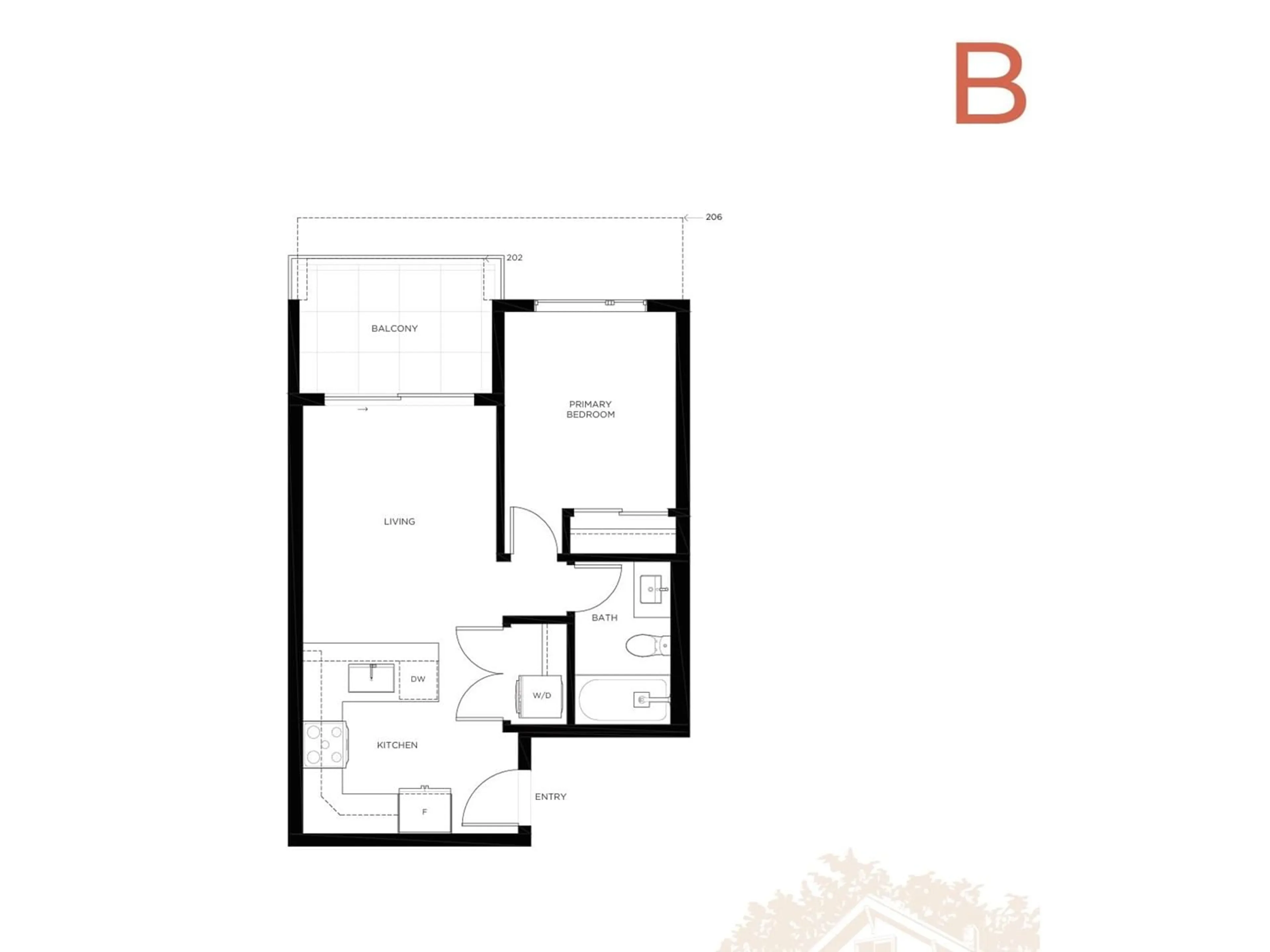 Floor plan for 206 - 17783 56A, Surrey British Columbia N0N0N0