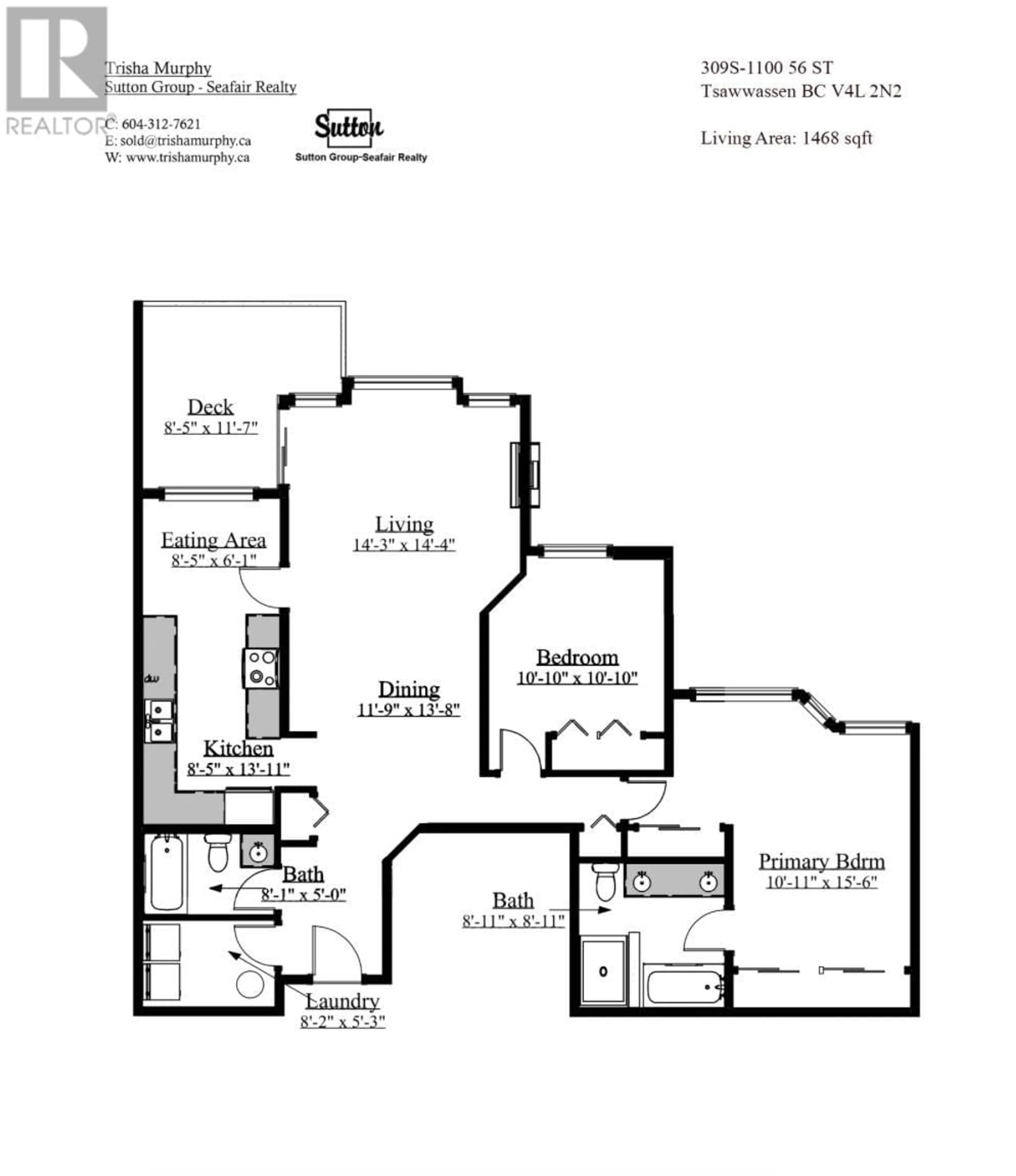 Floor plan for 309S 1100 56 STREET, Delta British Columbia V4L2N2