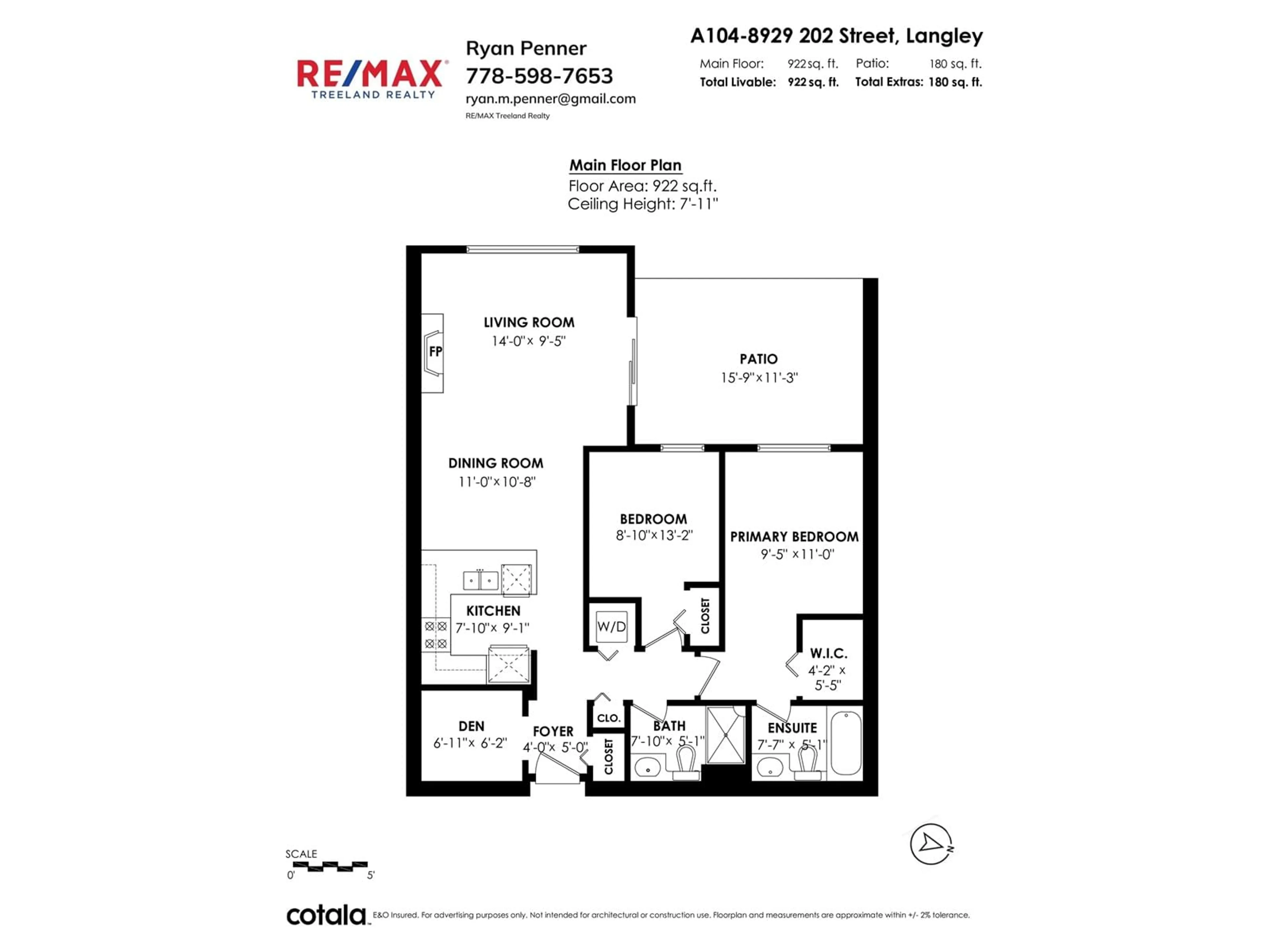 Floor plan for A104 8929 202 STREET, Langley British Columbia V1M0B4