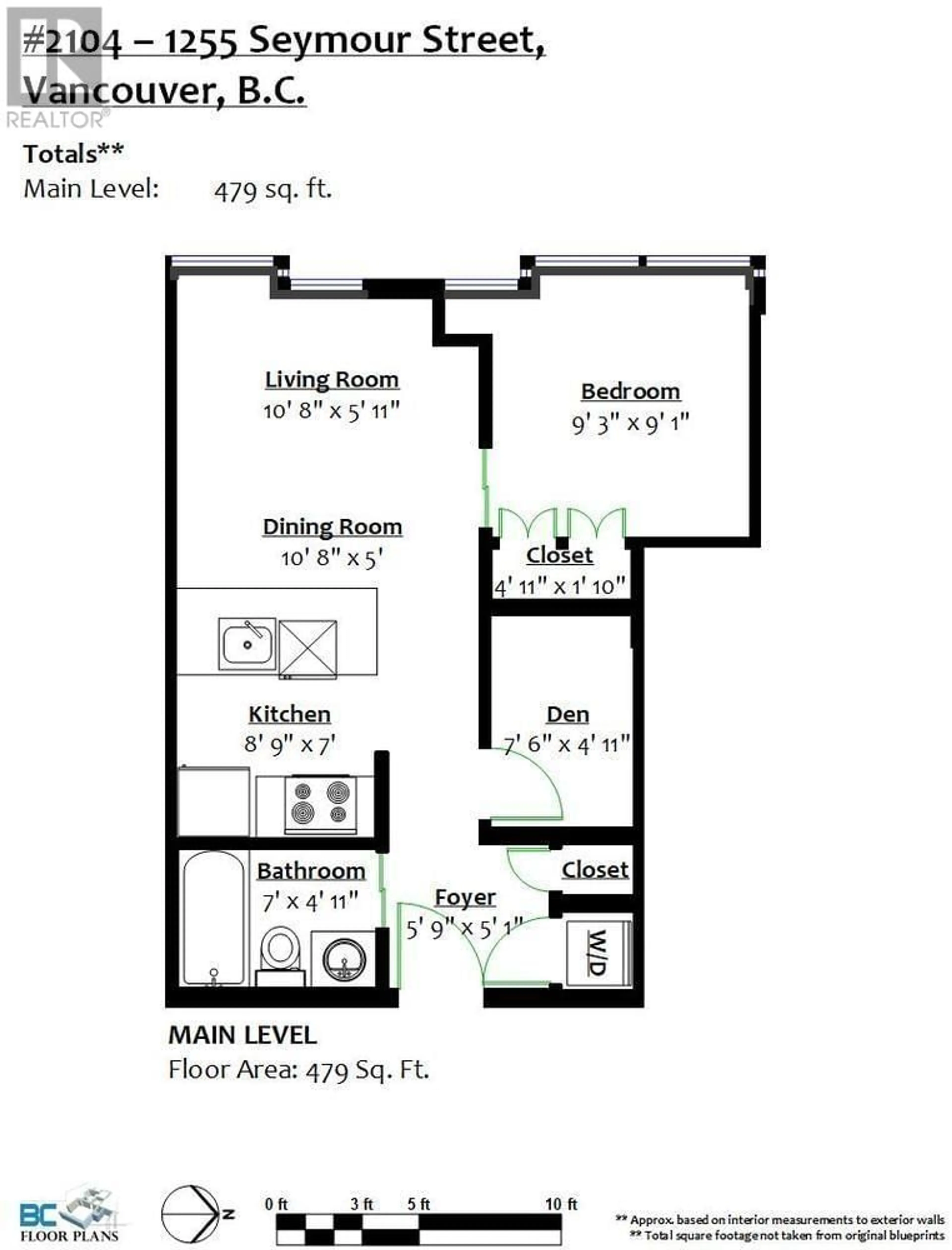 Floor plan for 2104 1255 SEYMOUR STREET, Vancouver British Columbia V6B0H1