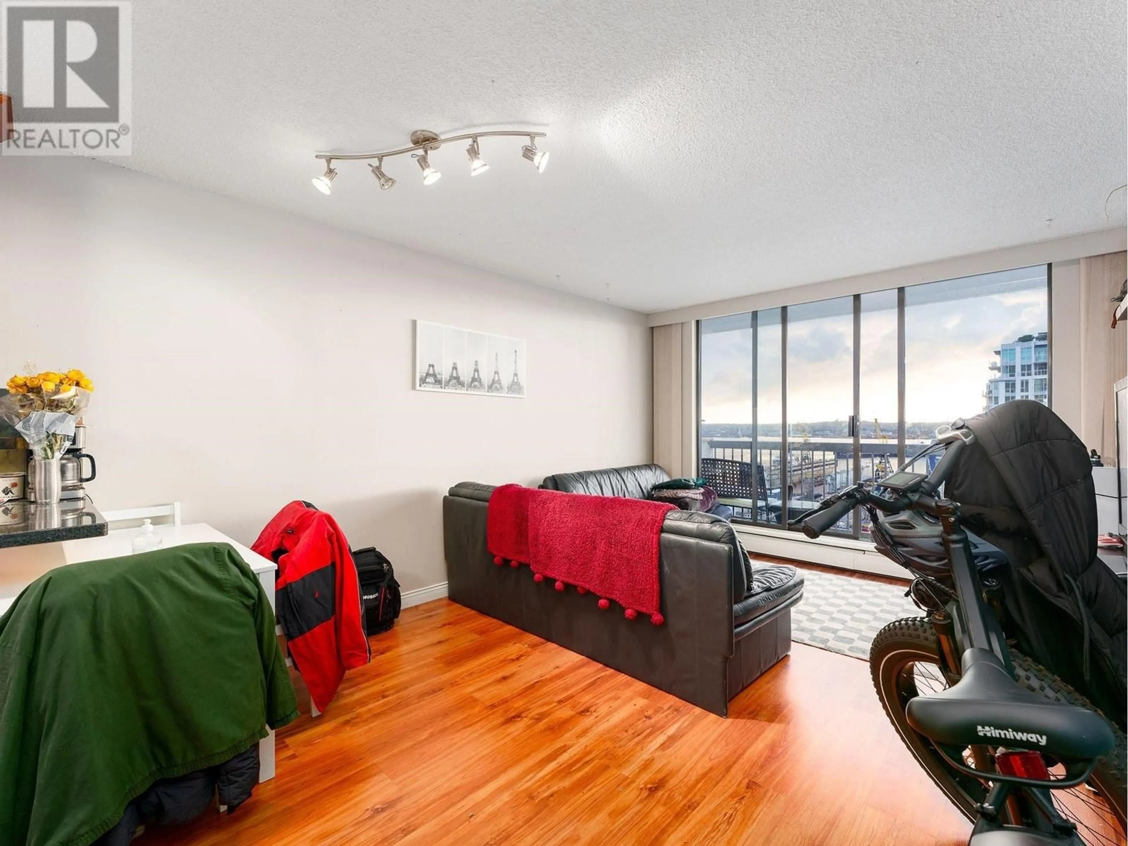 Living room with furniture, wood/laminate floor for 1108 - 145 ST GEORGES AVENUE, North Vancouver British Columbia V7L3G8